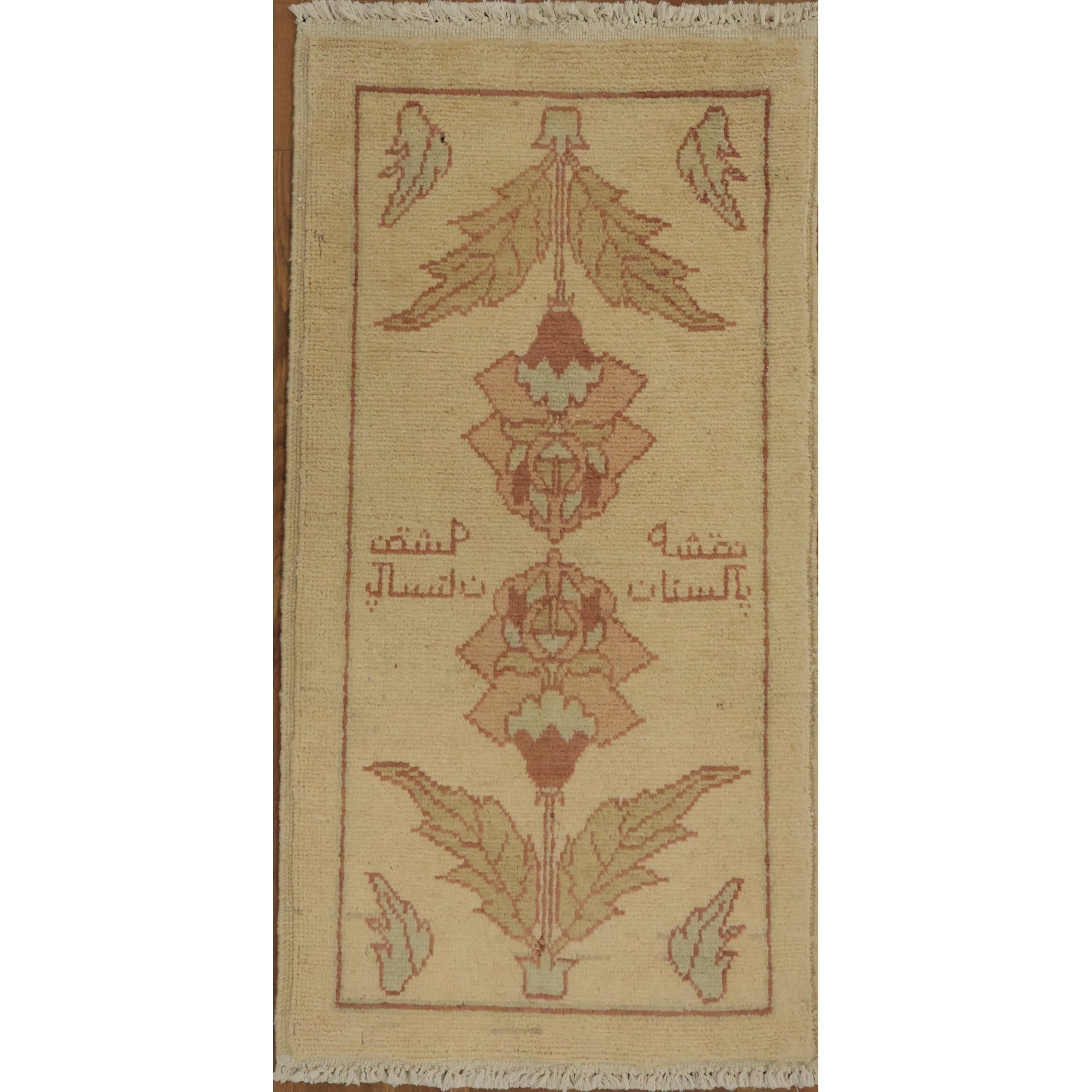 Hand Knotted Oriental 100 Wool Carpet Traditional Floral Beige Ivories Peshawar Area Rug 3 3 X 1 8