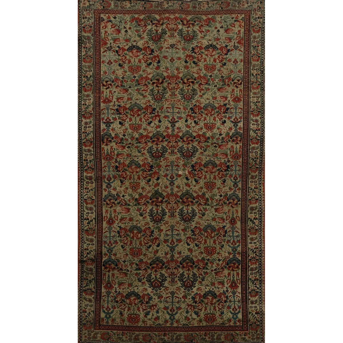 Hand Knotted Oriental 100 Wool Carpet Traditional Floral Beige Ivories Senneh Area Rug 6 2 X 3 9