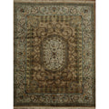 Hand Knotted Oriental 100 Wool Carpet Traditional Floral Brown Aubusson Area Rug 11 11 X 9 0