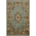 Hand Knotted Oriental 100 Wool Carpet Traditional Floral Green Art Deco Area Rug 6 1 X 3 11