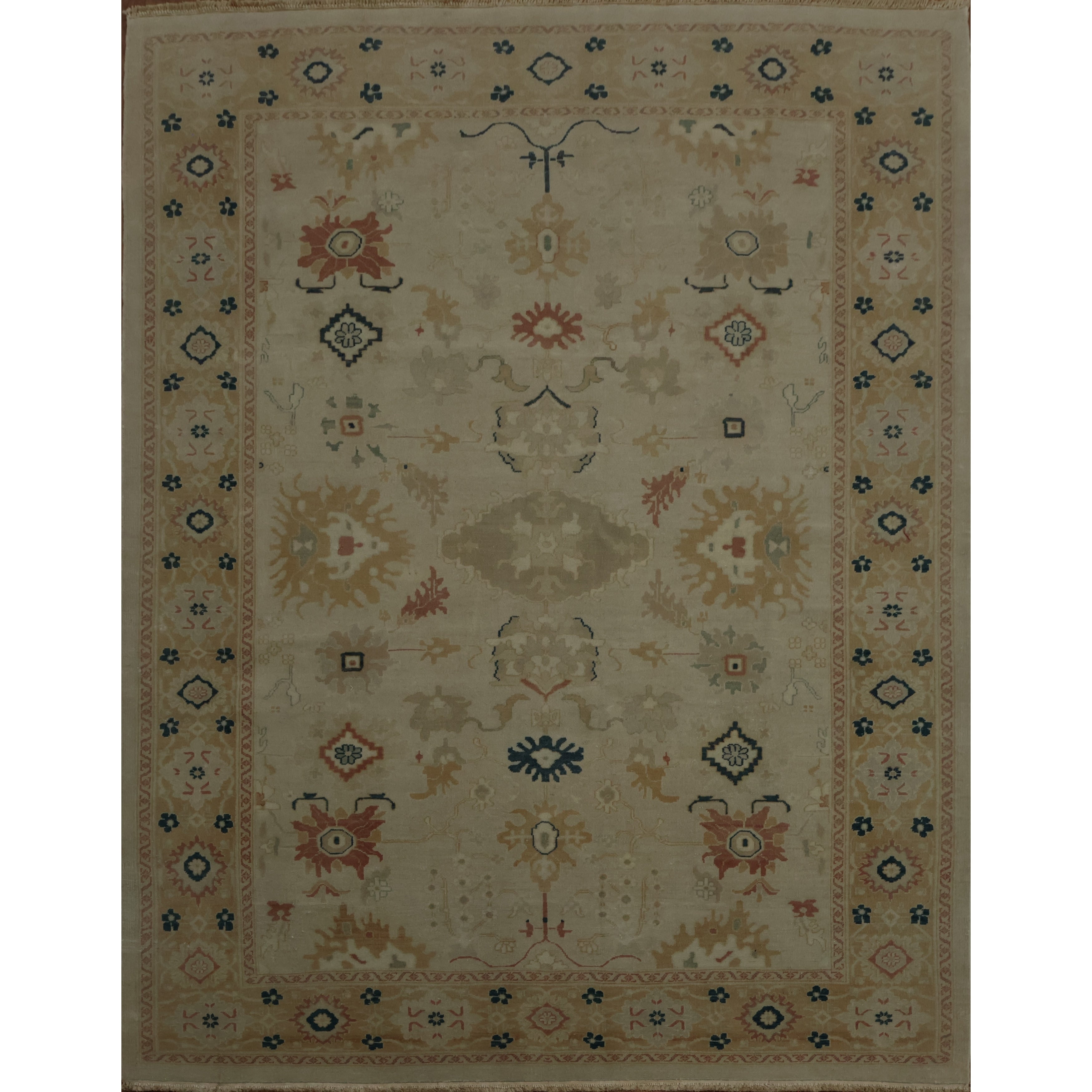Hand Knotted Oriental 100 Wool Carpet Traditional Floral Greys Charcoal Ziegler Area Rug 9 9 X 7 7
