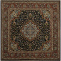 Hand Knotted Oriental 100 Wool Carpet Traditional Floral Navy Blue Blues Bokhara Area Rug 6 3 X 6 2