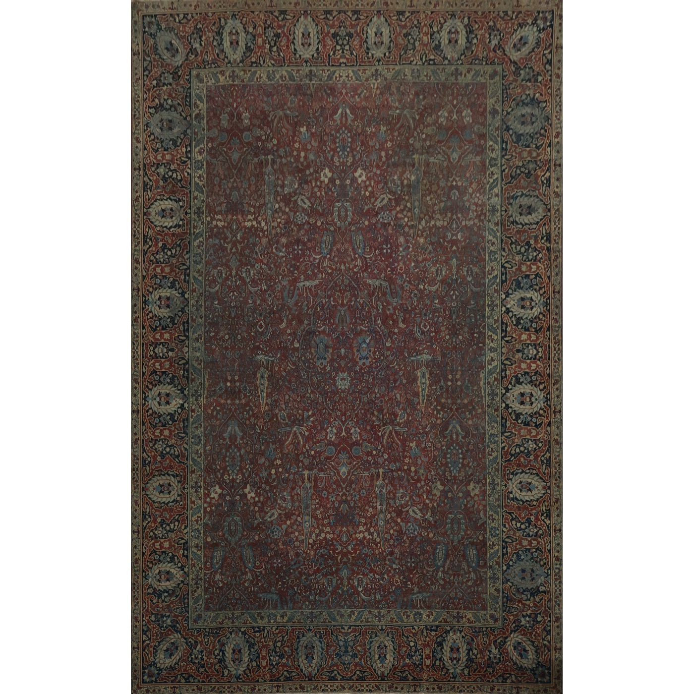 Hand Knotted Oriental 100 Wool Carpet Traditional Floral Oranges Rust Tabriz Area Rug 17 9 X 12 8