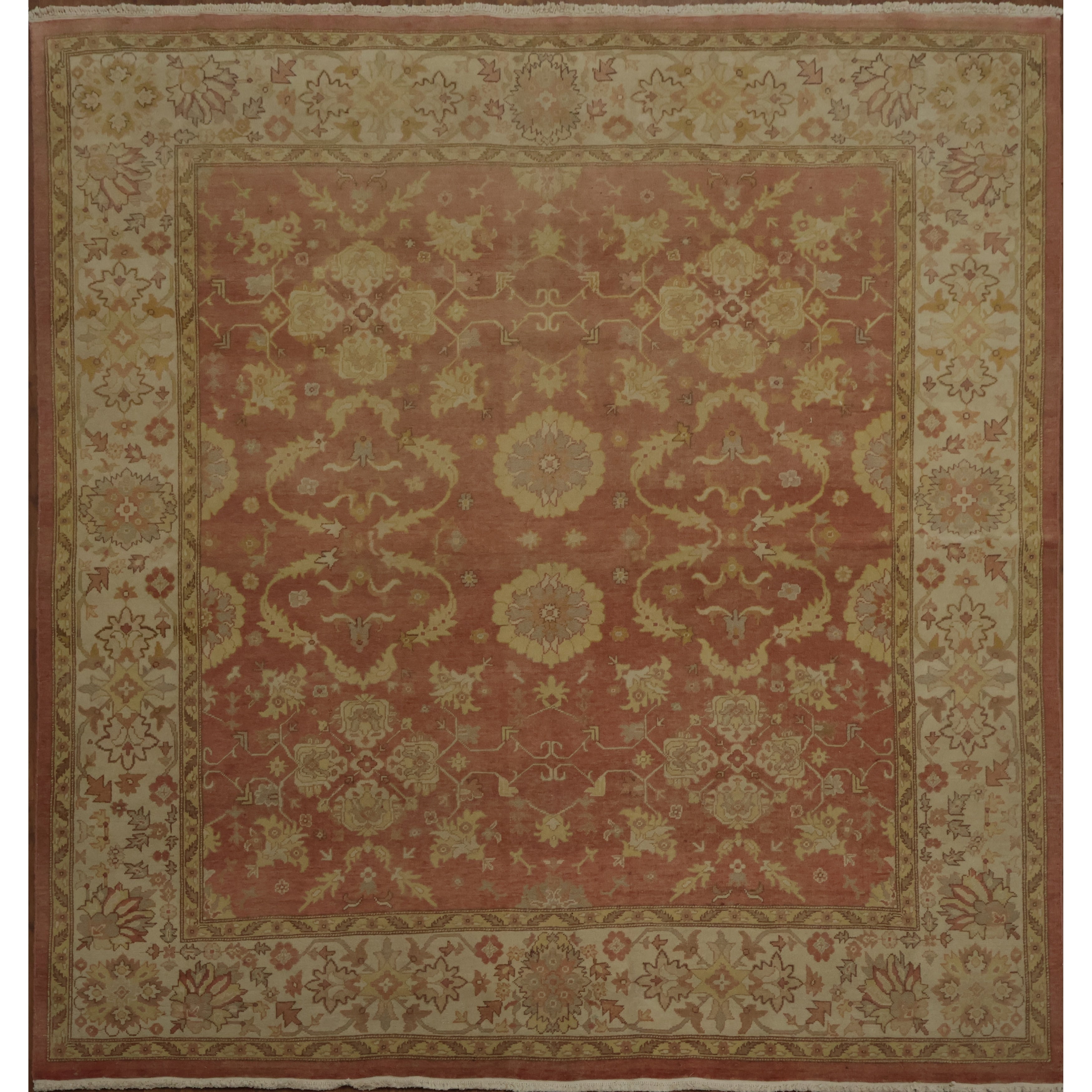 Hand Knotted Oriental 100 Wool Carpet Traditional Floral Oranges Rust Ziegler Area Rug 8 2 X 7 9