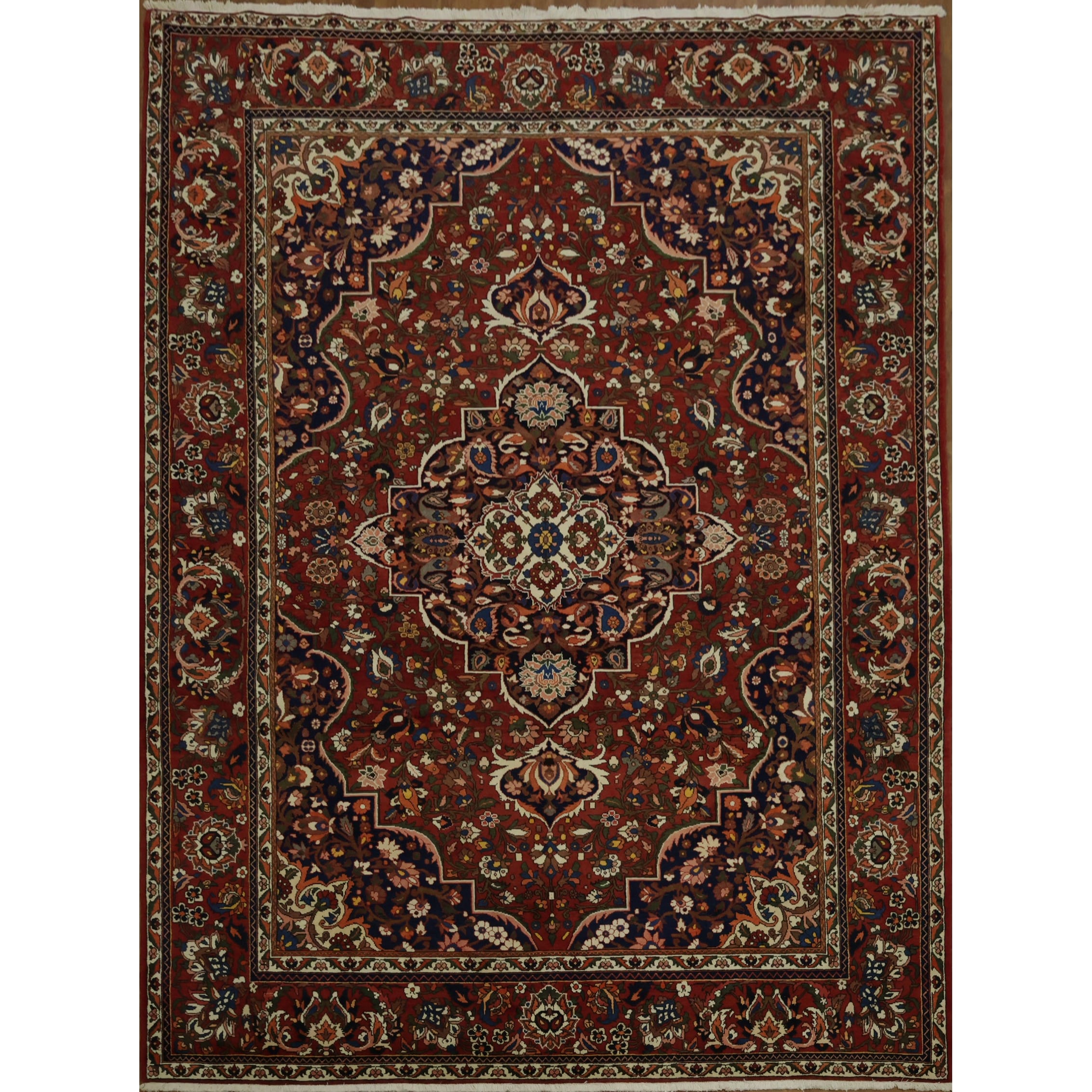 Hand Knotted Oriental 100 Wool Carpet Traditional Floral Red Bakhtiari Area Rug 13 1 X 9 9