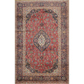 Hand Knotted Oriental 100 Wool Carpet Traditional Floral Red Mashad Area Rug 9 10 X 6 4