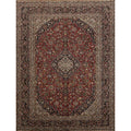 Hand Knotted Oriental 100 Wool Carpet Traditional Floral Red Mashad Area Rug 12 7 X 9 6