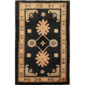 Hand Knotted Oriental 100 Wool Carpet Traditional Geometric Black Kazak Area Rug 3 3 X 2 1