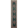 Hand Knotted Oriental 100 Wool Carpet Traditional Geometric Green Bidjar Runner Rug 12 0 X 2 7