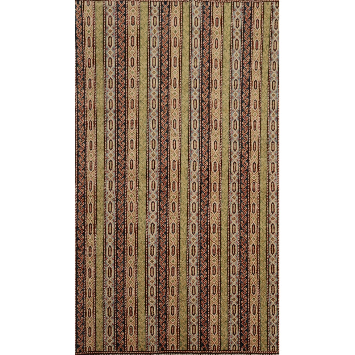 Hand Knotted Oriental 100 Wool Carpet Traditional Geometric Multi Colored Kazak Area Rug 5 11 X 3 10