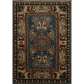 Hand Knotted Oriental 100 Wool Carpet Traditional Geometric Navy Blue Blues Kazak Area Rug 3 0 X 2 1