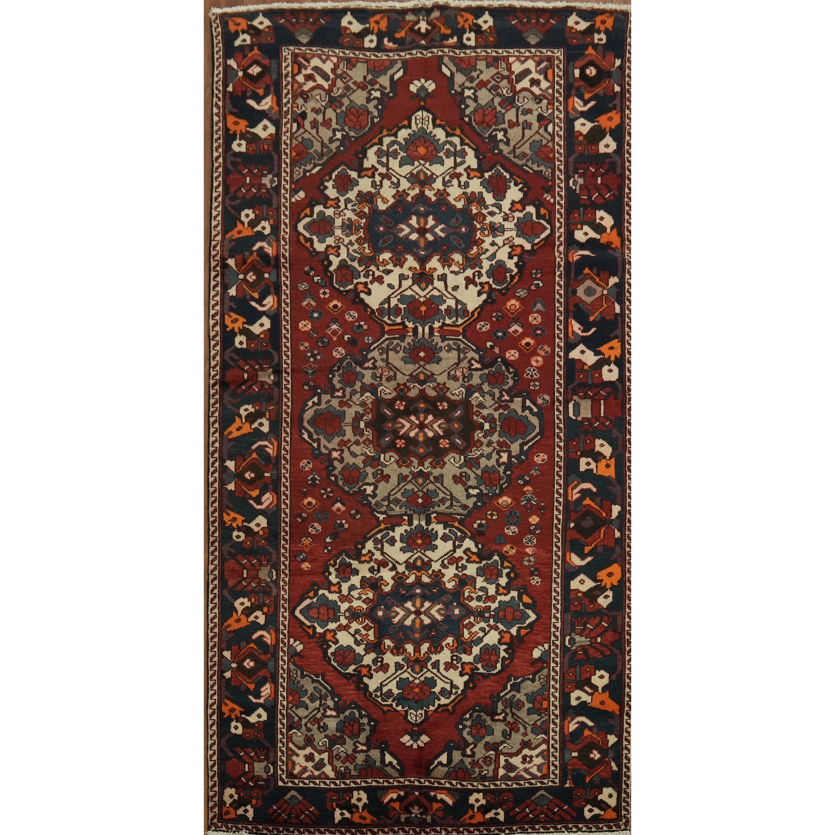 Hand Knotted Oriental 100 Wool Carpet Traditional Geometric Red Bakhtiari Area Rug 9 9 X 5 0