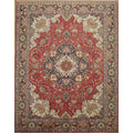 Hand Knotted Oriental 100 Wool Carpet Traditional Geometric Red Tabriz Area Rug 12 8 X 9 11