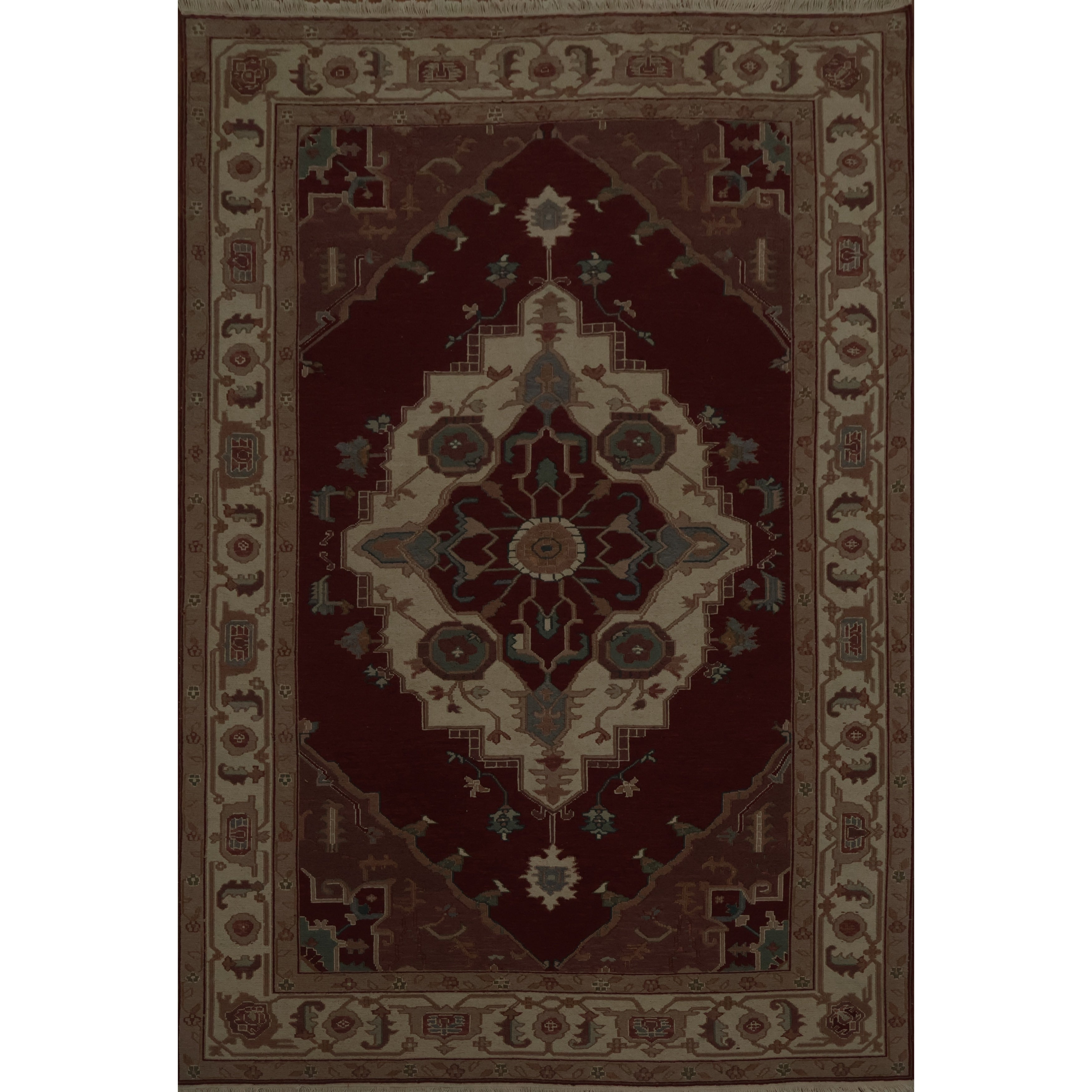 Hand Knotted Oriental 100 Wool Carpet Traditional Medallion Oranges Rust Sumak Area Rug 8 9 X 5 11
