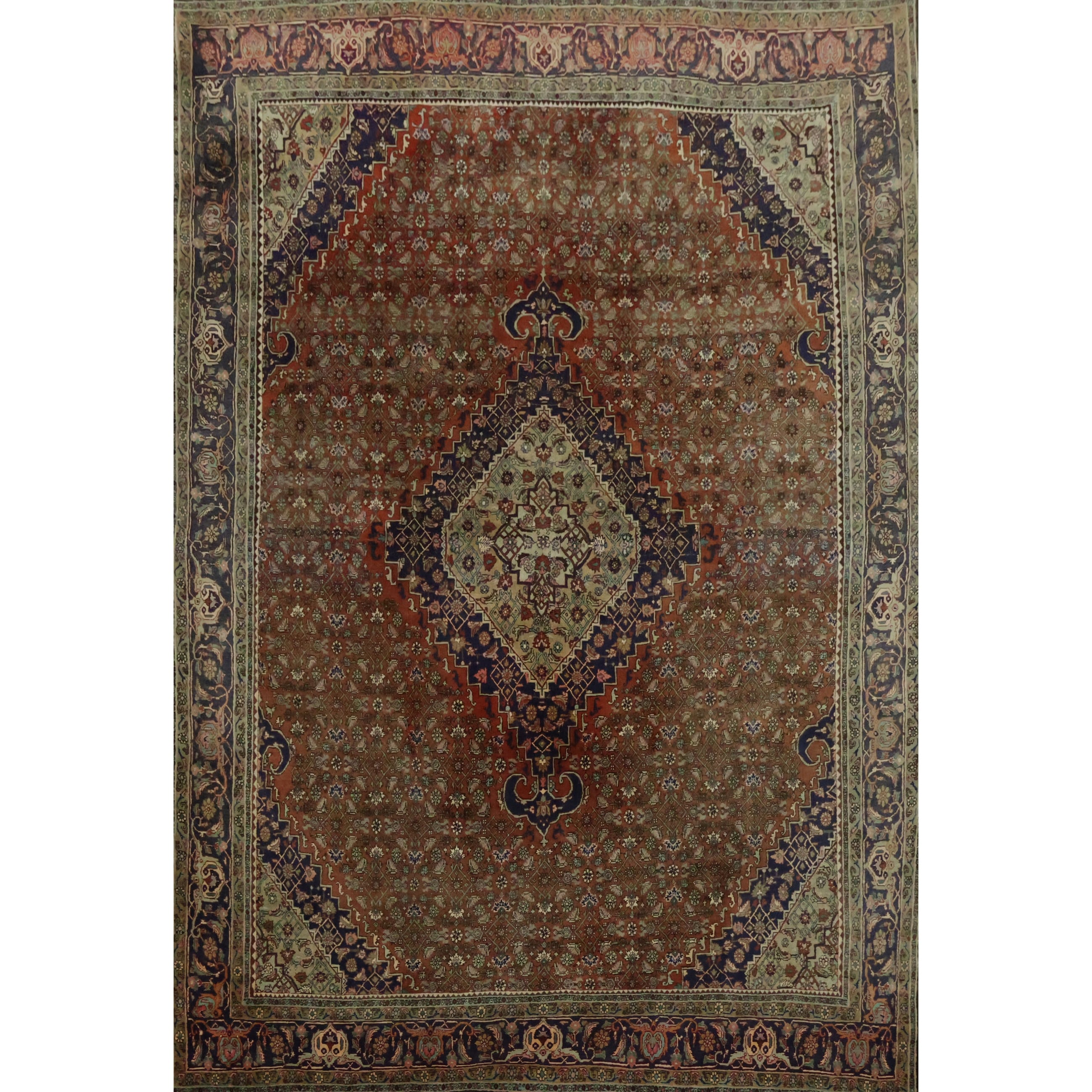 Hand Knotted Oriental 100 Wool Carpet Traditional Medallion Tabriz Area Rug 11 3 X 7 8