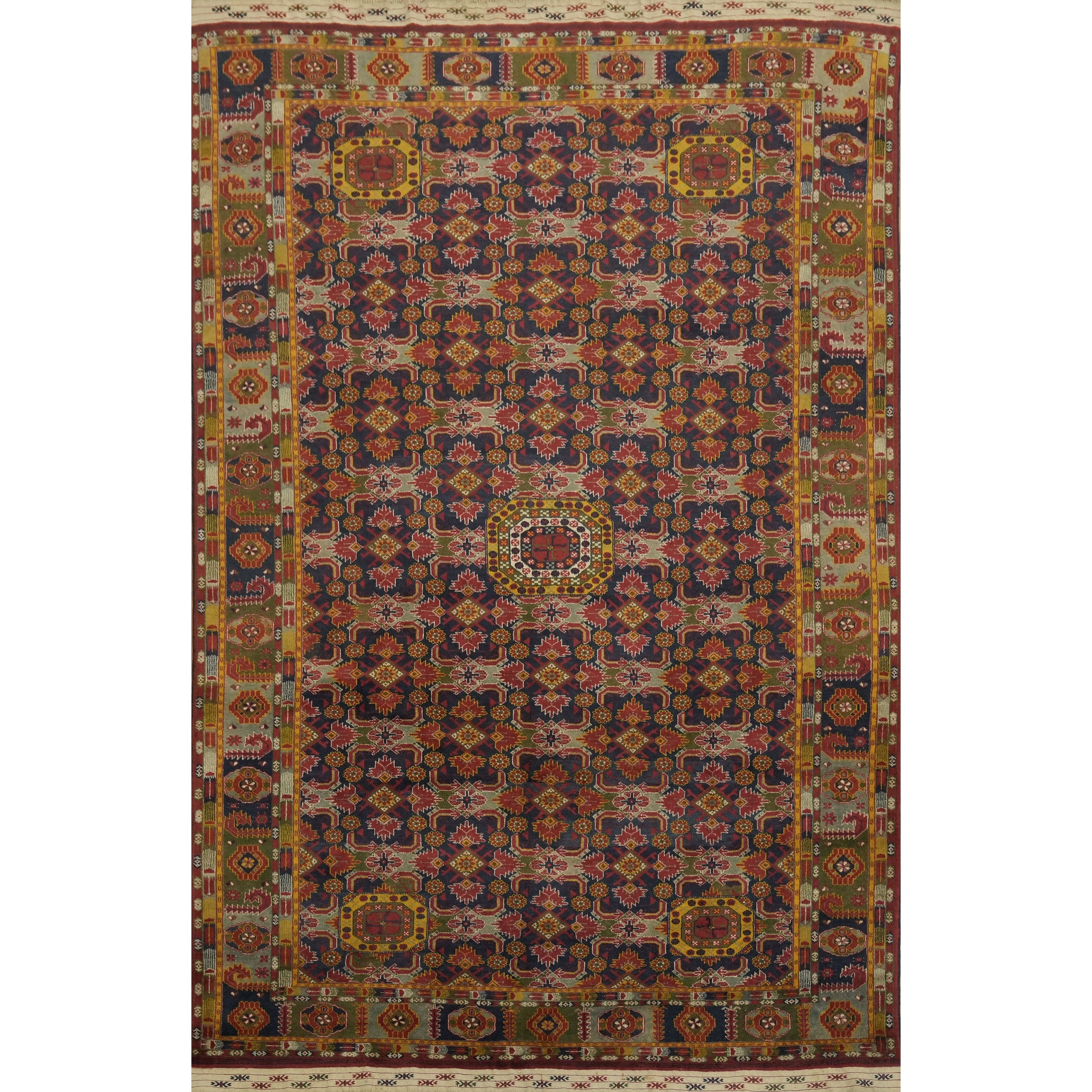 Hand Knotted Oriental 100 Wool Carpet Traditional Navy Blue Balouch Area Rug 11 5 X 7 5