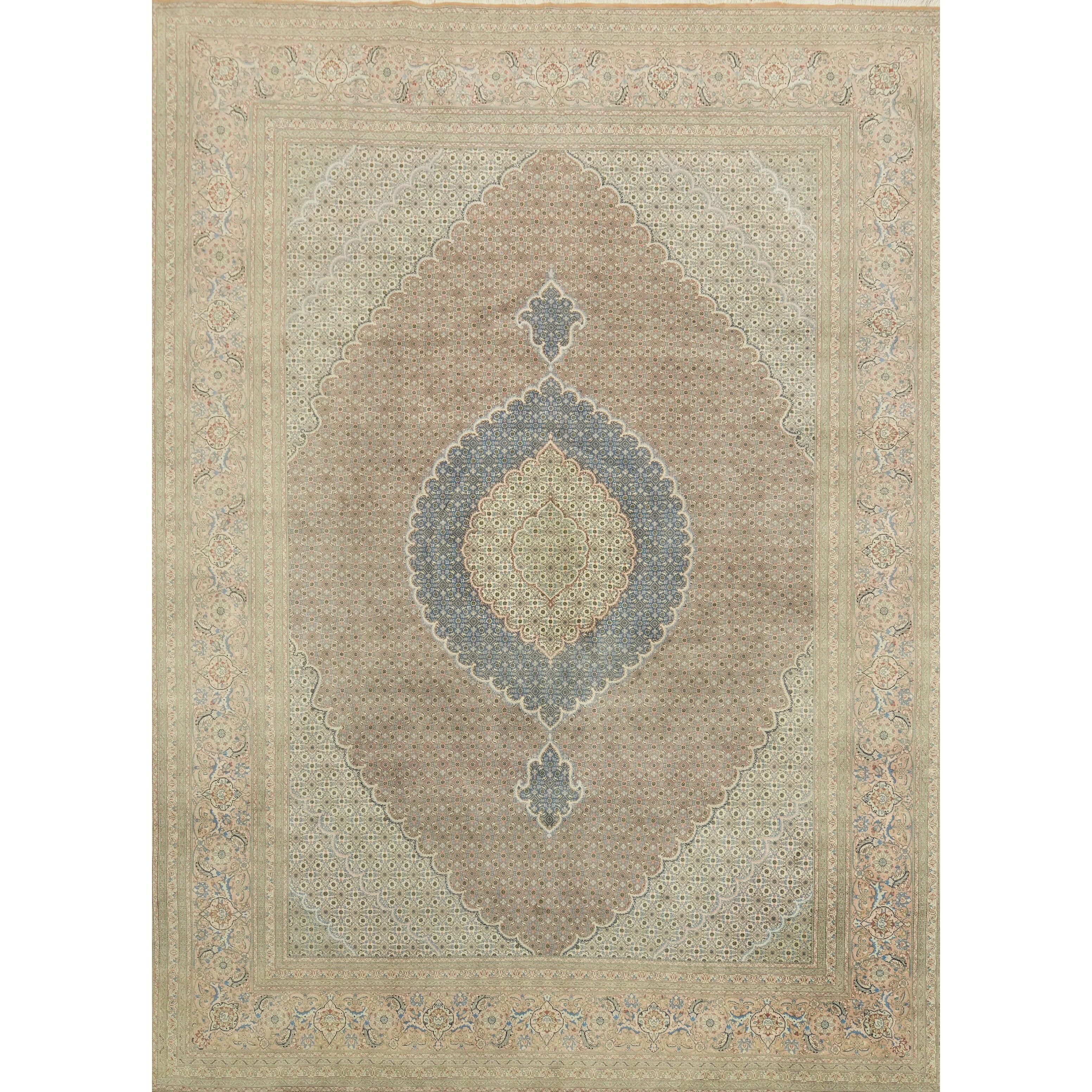 Hand Knotted Oriental 100 Wool Carpet Traditional Orange Rust Tabriz Area Rug 11 4 X 8 2