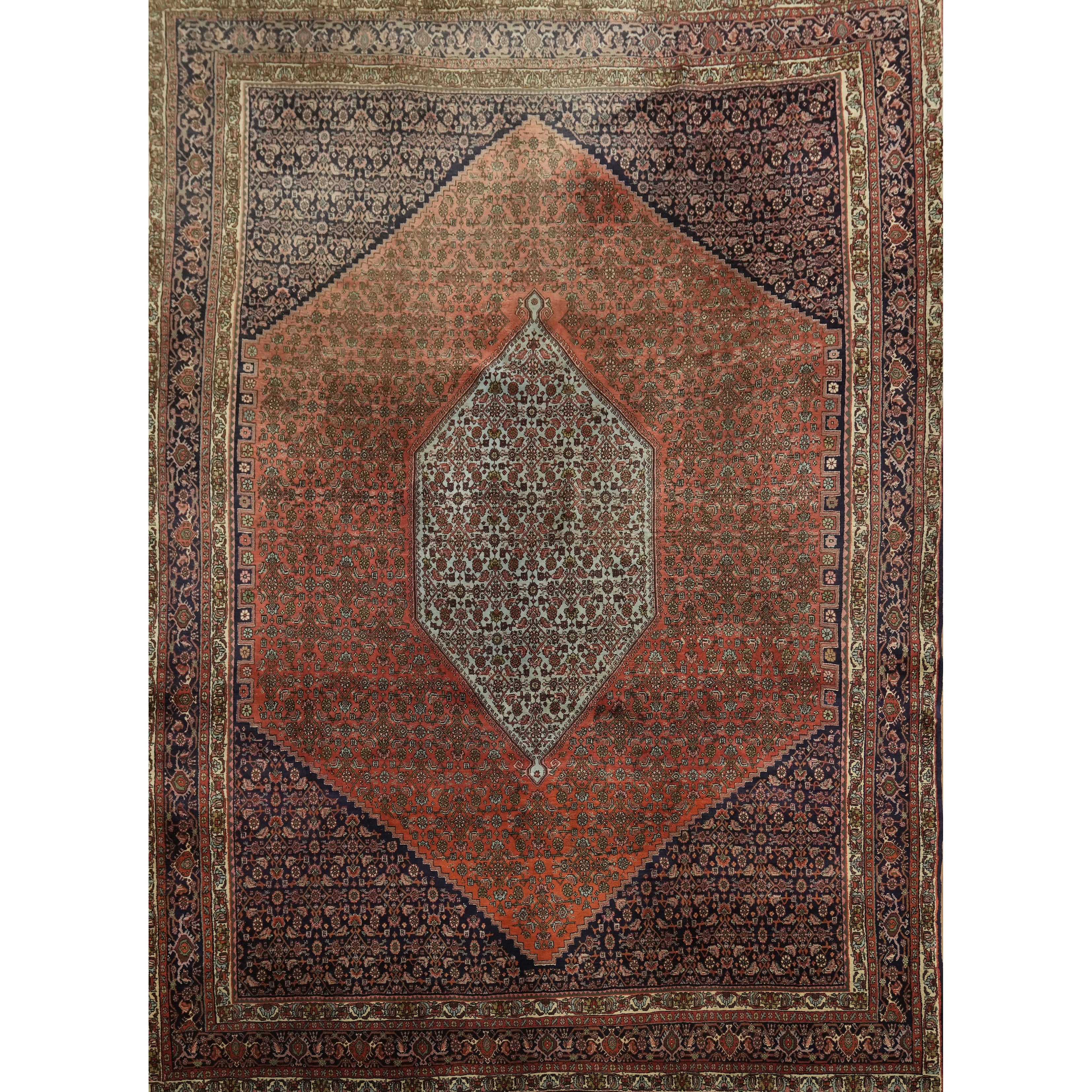 Hand Knotted Oriental 100 Wool Carpet Traditional Oranges Bidjar Area Rug 11 8 X 8 6