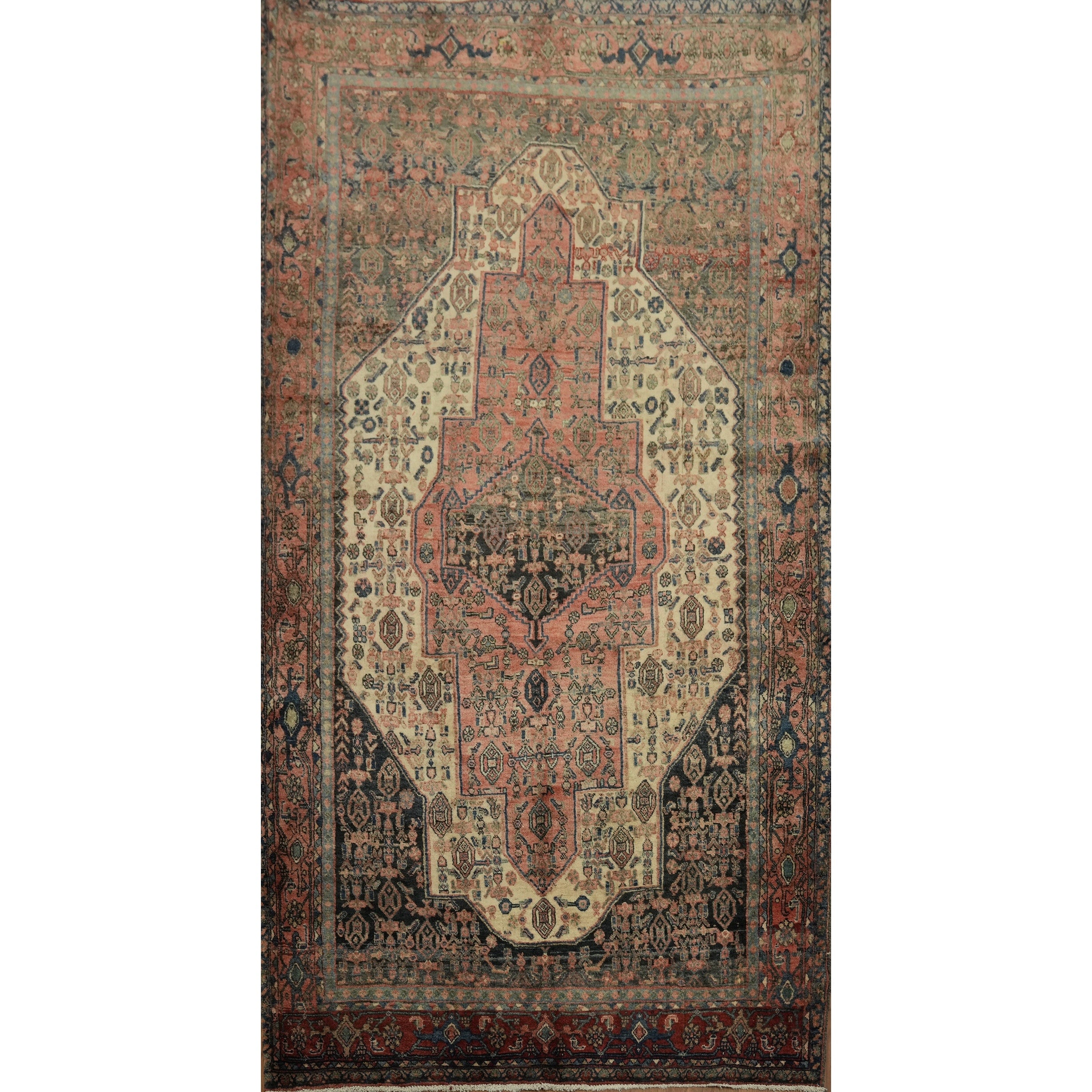 Hand Knotted Oriental 100 Wool Carpet Traditional Tribal Beige Ivories Bidjar Area Rug 8 2 X 4 3