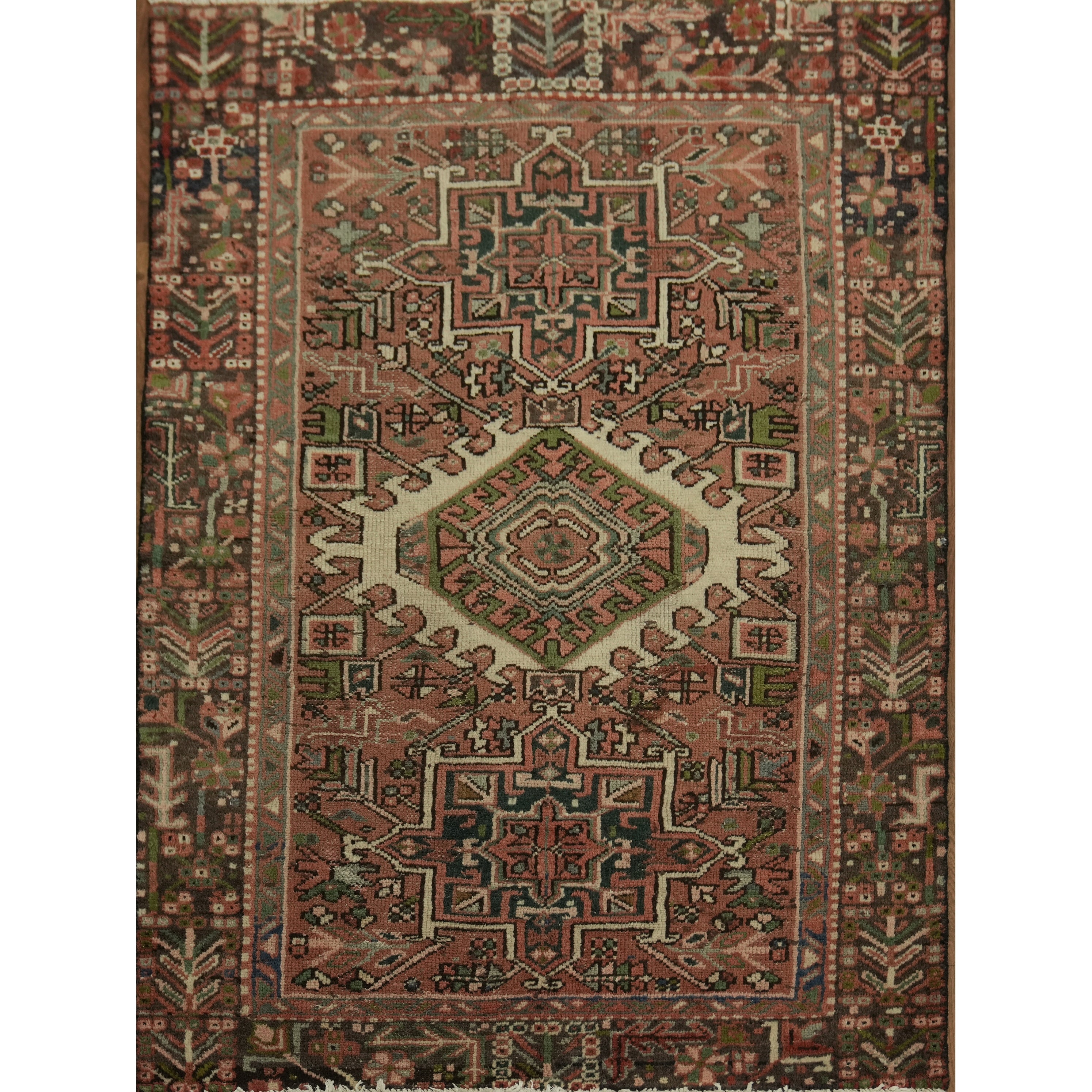 Hand Knotted Oriental 100 Wool Carpet Traditional Tribal Coral Gharajeh Area Rug 4 4 X 3 3