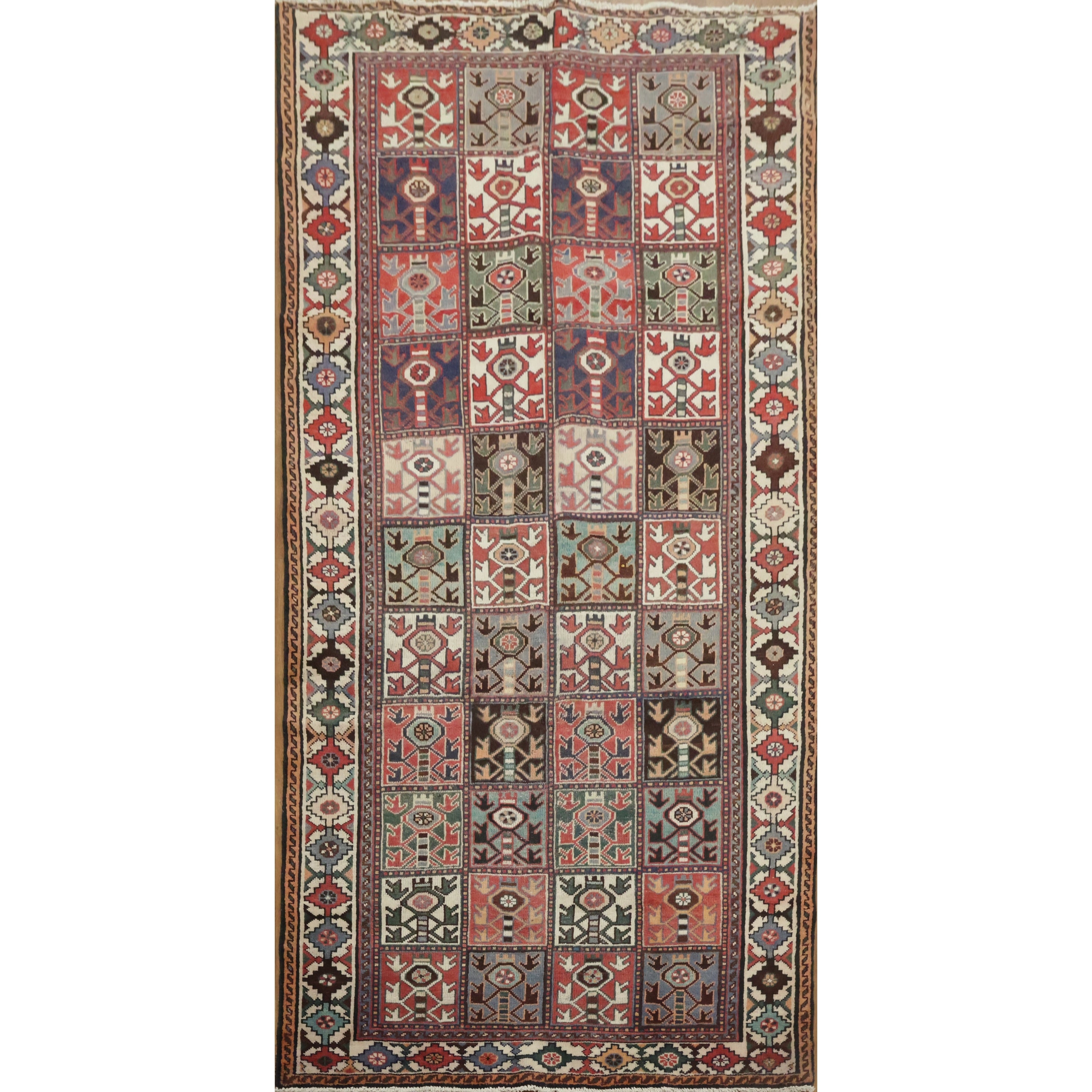 Hand Knotted Oriental 100 Wool Carpet Traditional Tribal Multi Colored Bakhtiari Area Rug 9 7 X 4 9