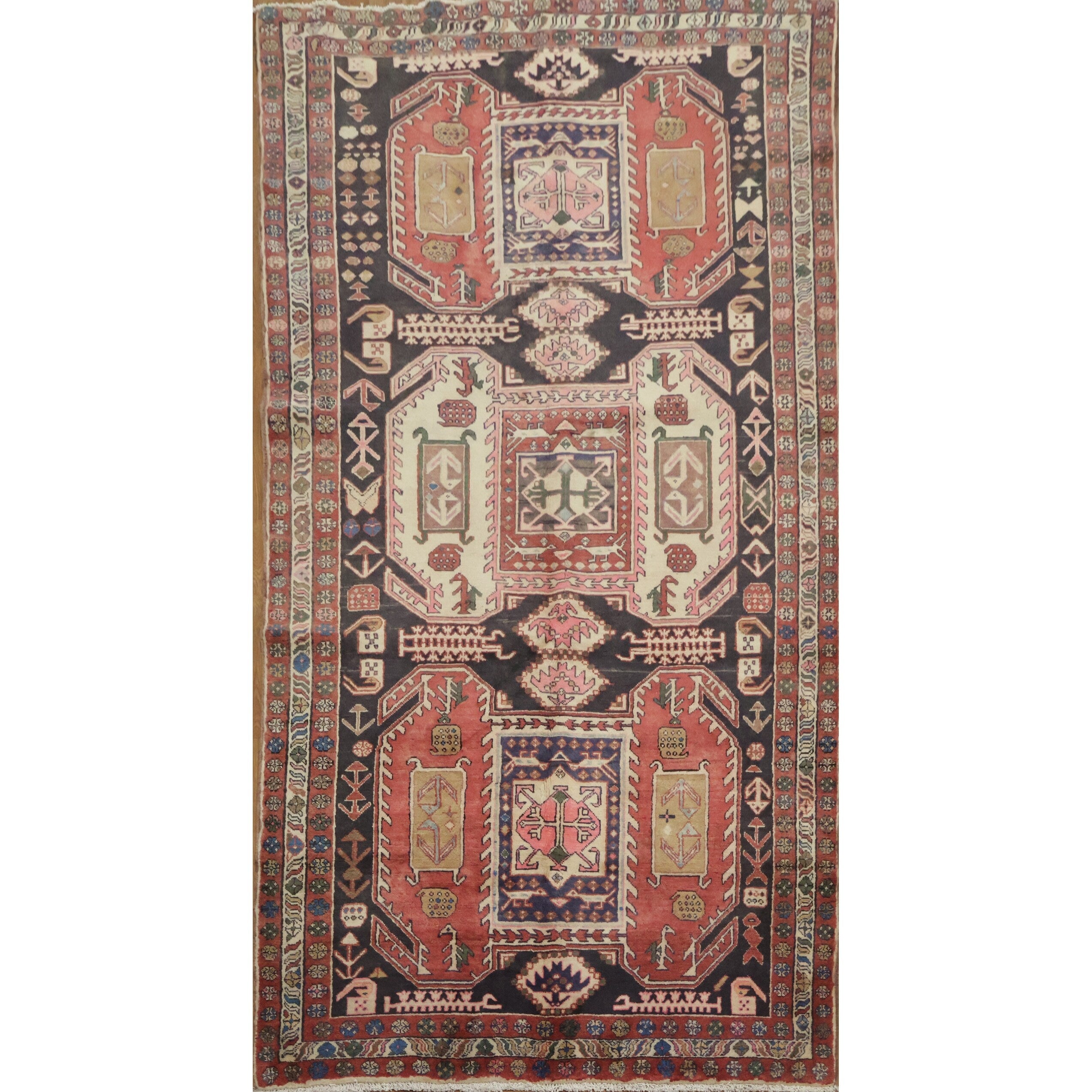 Hand Knotted Oriental 100 Wool Carpet Traditional Tribal Multi Colored Meshkin Area Rug 9 0 X 4 10