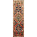 Hand Knotted Oriental 100 Wool Carpet Traditional Tribal Oranges Rust Hamedan Runner Rug 10 6 X 3 1