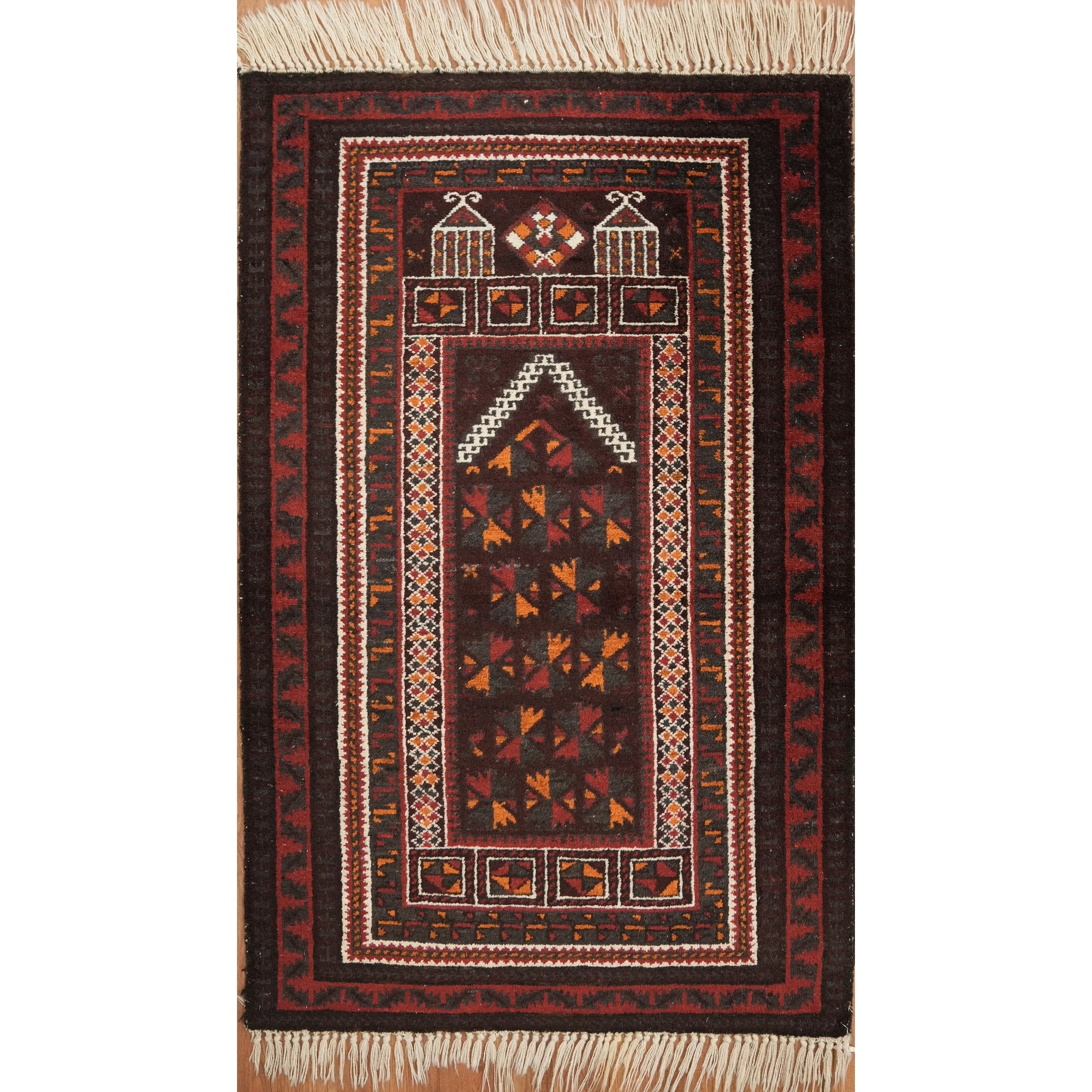 Hand Knotted Oriental 100 Wool Carpet Traditional Tribal Red Balouch Area Rug 4 7 X 2 11