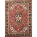 Hand Knotted Oriental 100 Wool Carpet Traditional Tribal Red Tabriz Area Rug 11 1 X 8 3