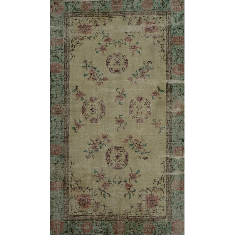 Hand Knotted Oriental 100 Wool Carpet Transitional All Over Beige Ivories Anatolian Area Rug 6 5 X 3 8