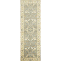 Hand Knotted Oriental 100 Wool Carpet Transitional Blues Oushak Runner Rug 7 11 X 2 7