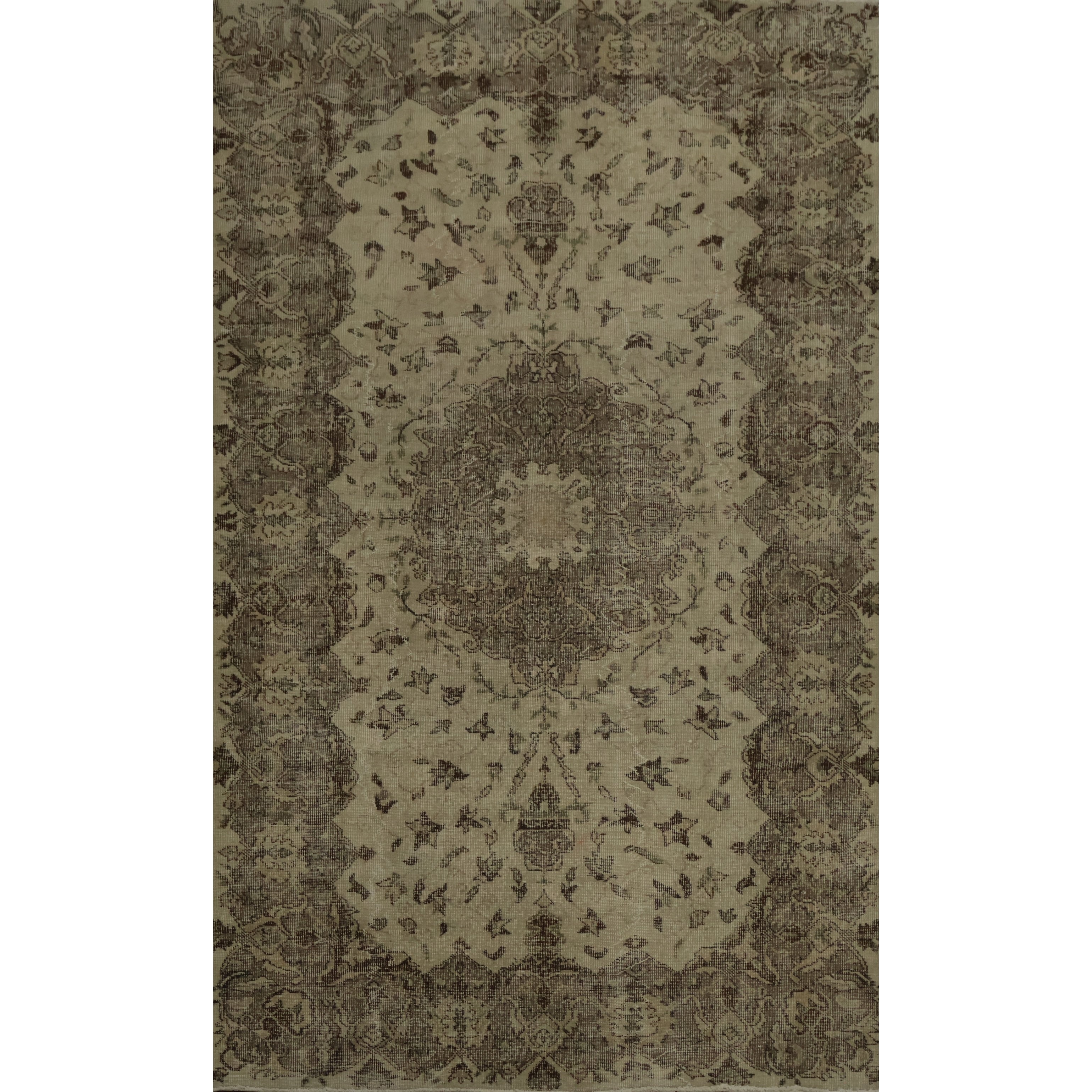Hand Knotted Oriental 100 Wool Carpet Transitional Floral Beige Ivories Anatolian Area Rug 9 0 X 5 3