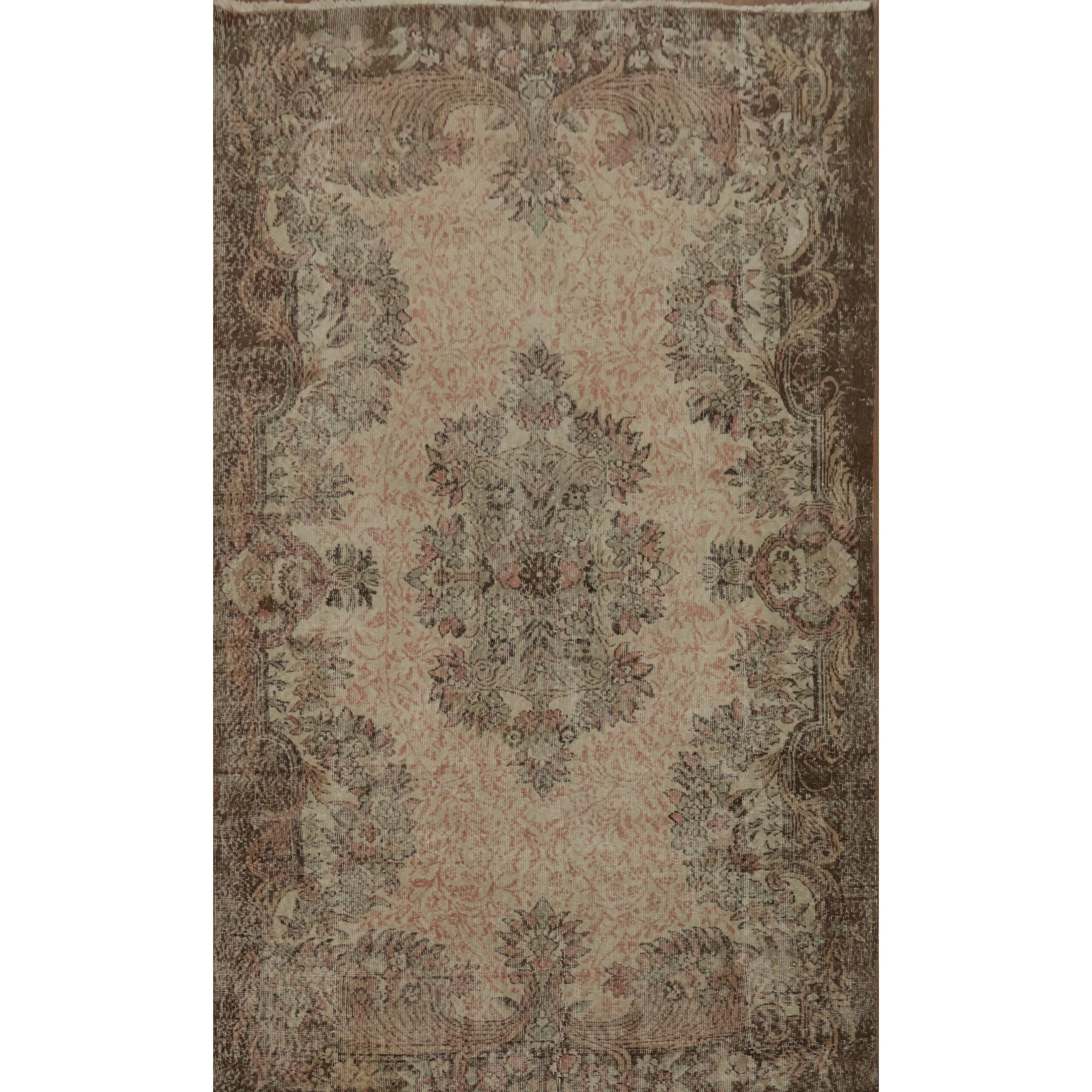 Hand Knotted Oriental 100 Wool Carpet Transitional Floral Beige Ivories Anatolian Area Rug 9 3 X 5 9