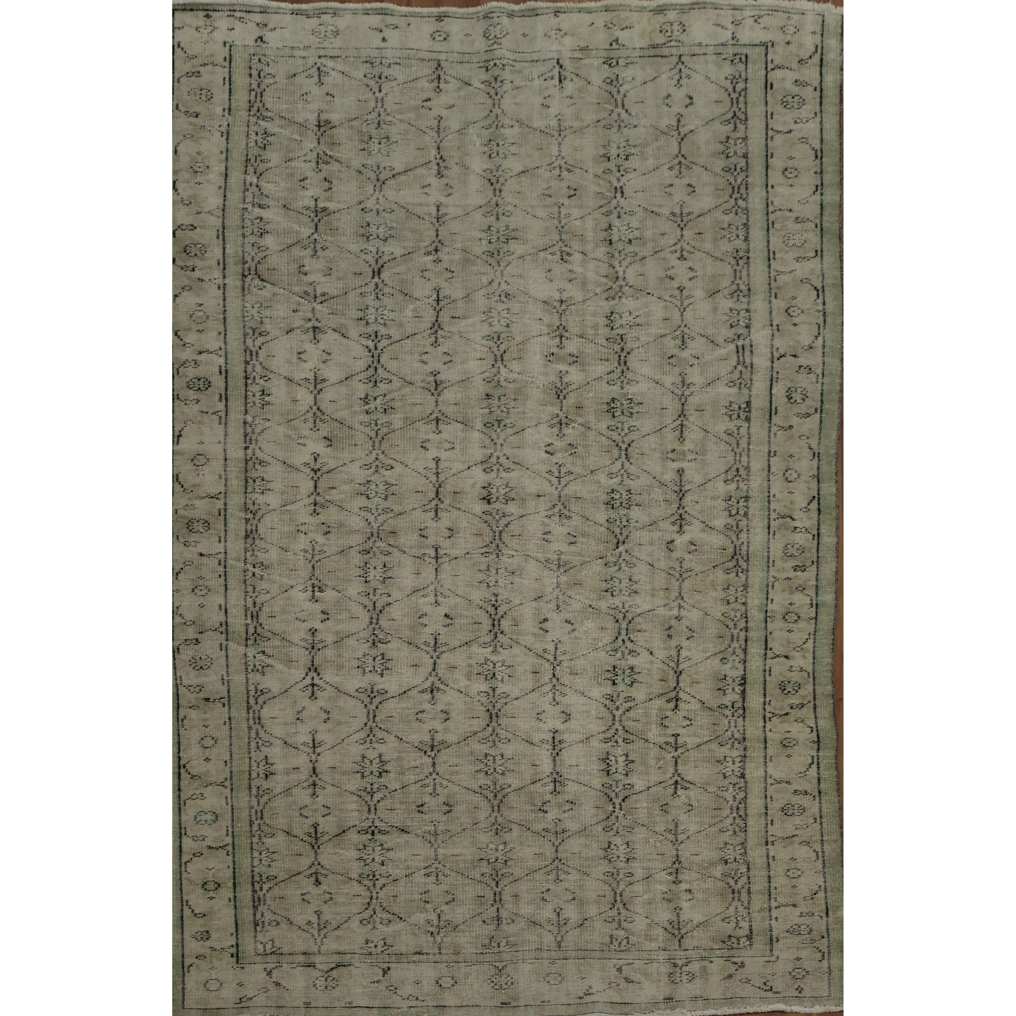 Hand Knotted Oriental 100 Wool Carpet Transitional Floral Beige Ivories Anatolian Area Rug 9 5 X 5 11