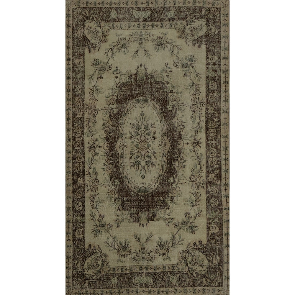 Hand Knotted Oriental 100 Wool Carpet Transitional Floral Beige Ivories Anatolian Area Rug 9 1 X 5 4