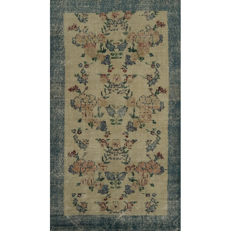 Hand Knotted Oriental 100 Wool Carpet Transitional Floral Beige Ivories Anatolian Area Rug 6 4 X 3 6
