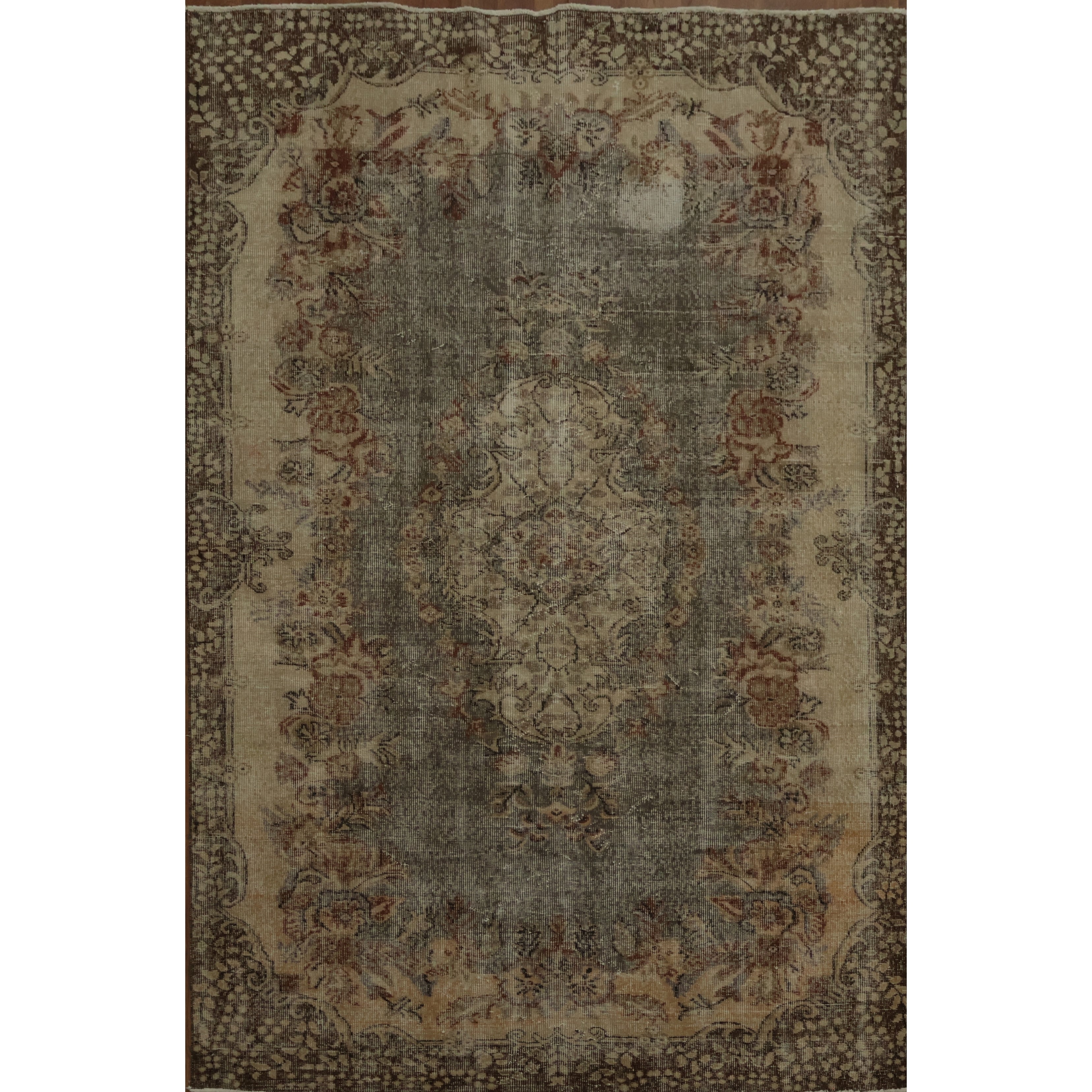 Hand Knotted Oriental 100 Wool Carpet Transitional Floral Beige Ivories Anatolian Area Rug 9 0 X 5 5