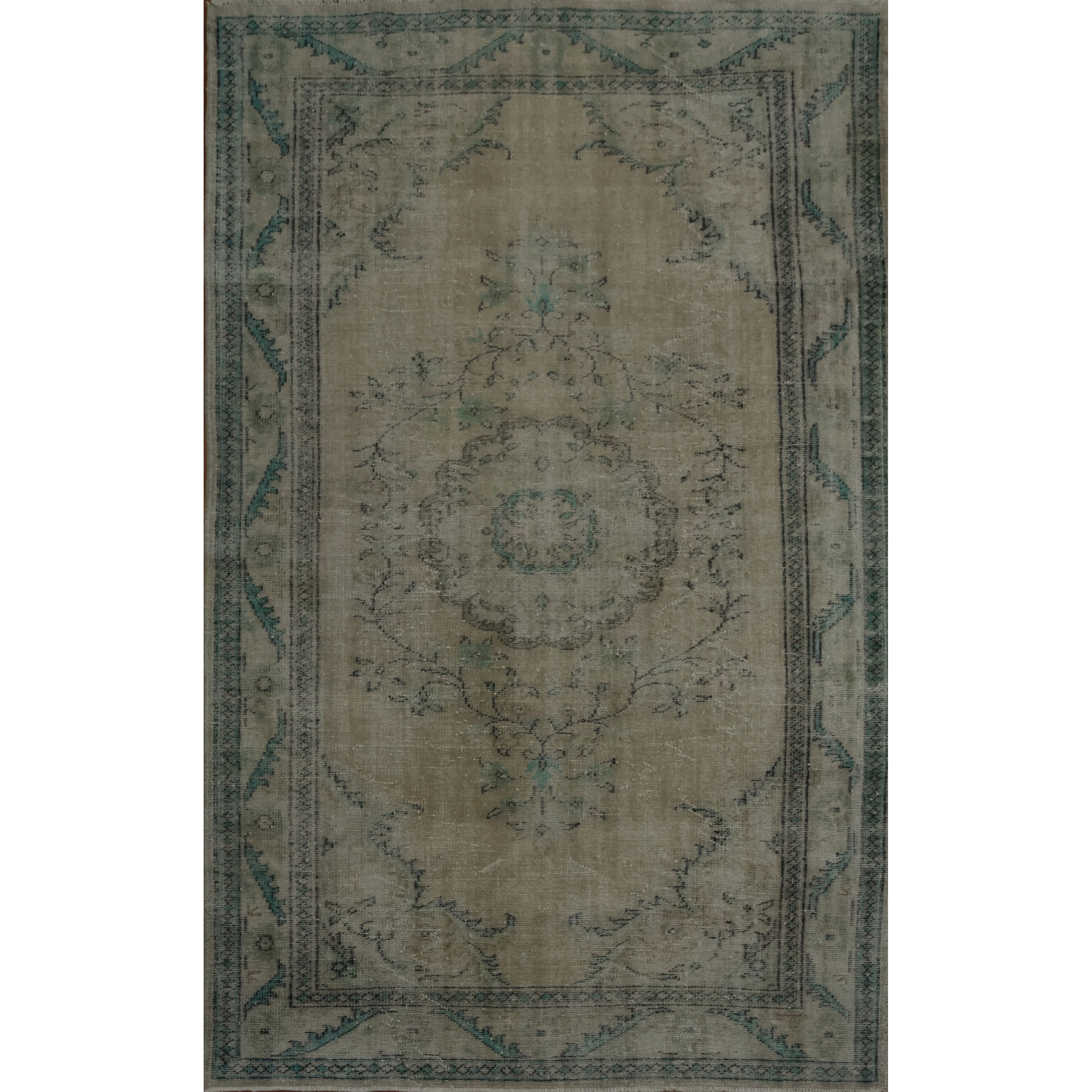 Hand Knotted Oriental 100 Wool Carpet Transitional Floral Beige Ivories Anatolian Area Rug 9 4 X 5 10