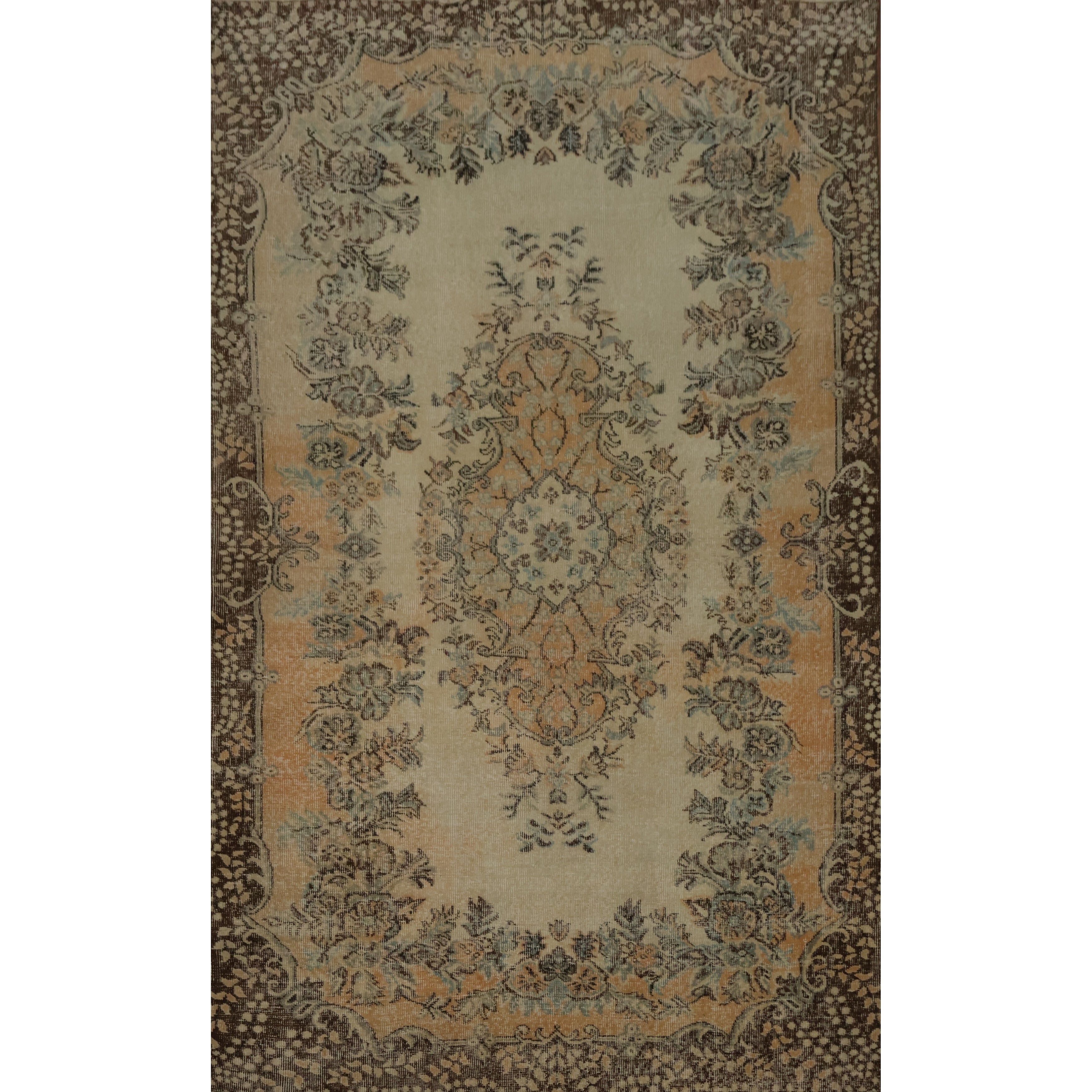 Hand Knotted Oriental 100 Wool Carpet Transitional Floral Beige Ivories Anatolian Area Rug 9 3 X 5 8