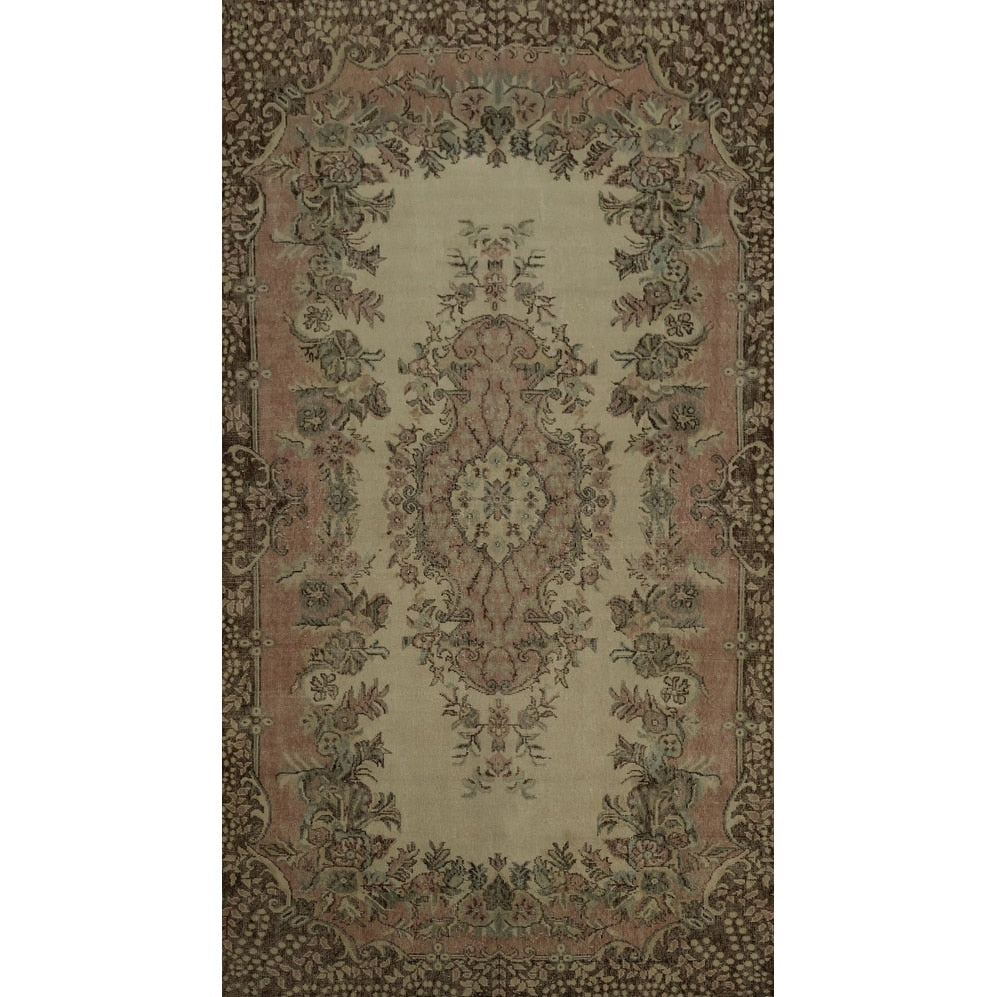 Hand Knotted Oriental 100 Wool Carpet Transitional Floral Beige Ivories Anatolian Area Rug 9 4 X 5 7