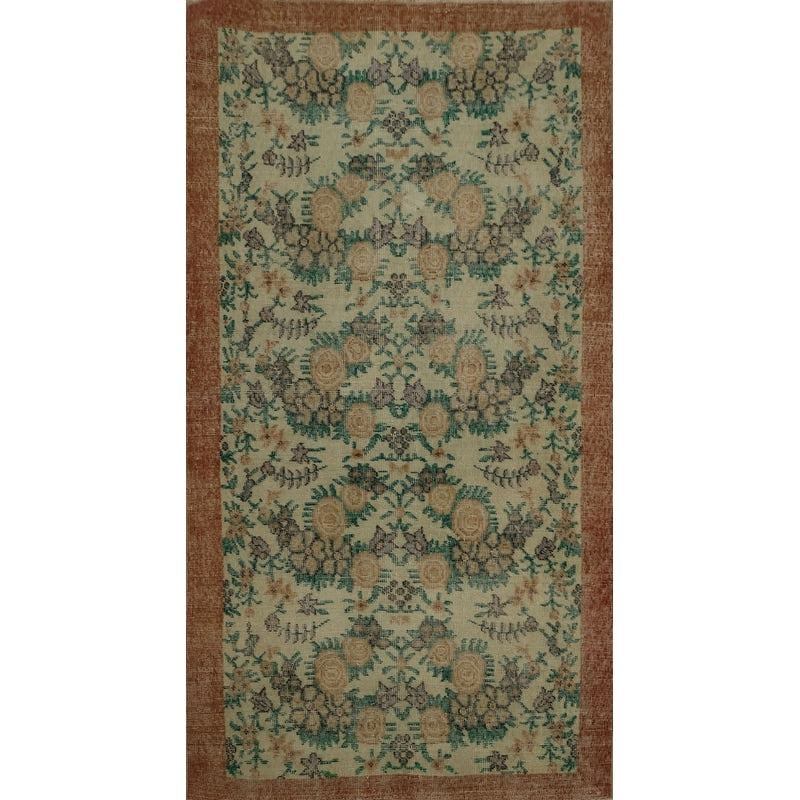 Hand Knotted Oriental 100 Wool Carpet Transitional Floral Beige Ivories Anatolian Area Rug 6 7 X 3 10
