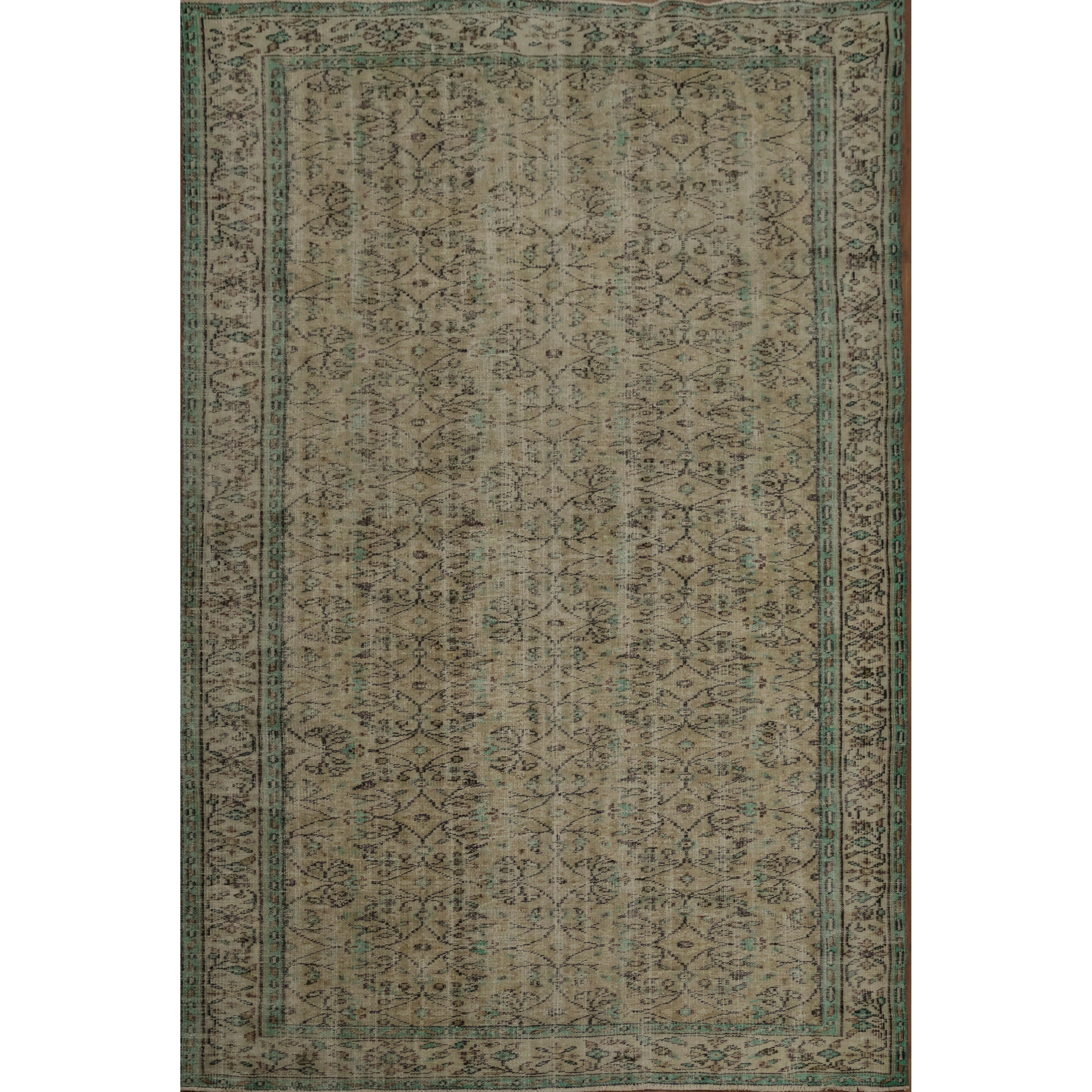 Hand Knotted Oriental 100 Wool Carpet Transitional Floral Beige Ivories Anatolian Area Rug 8 10 X 5 11
