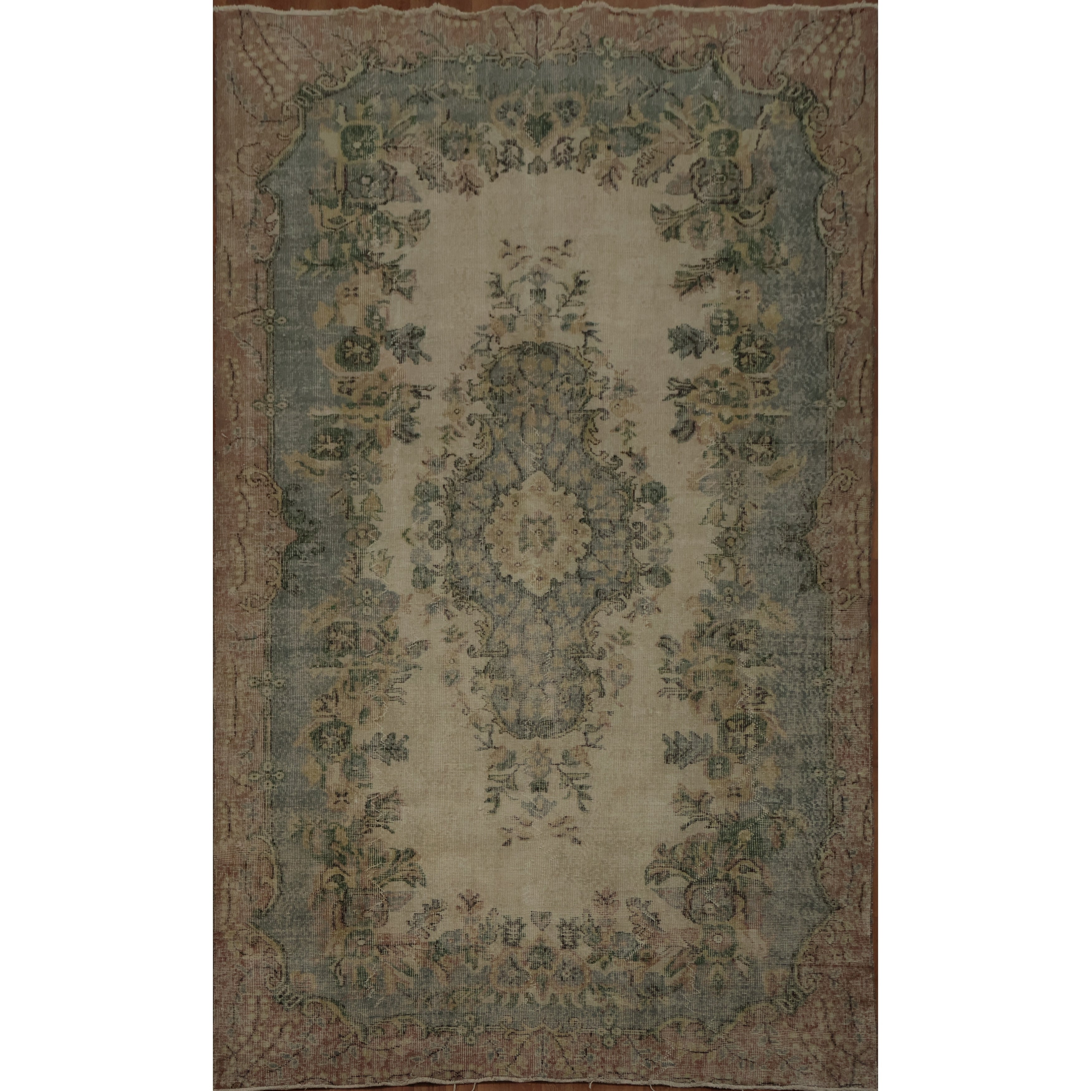 Hand Knotted Oriental 100 Wool Carpet Transitional Floral Beige Ivories Anatolian Area Rug 9 11 X 5 8