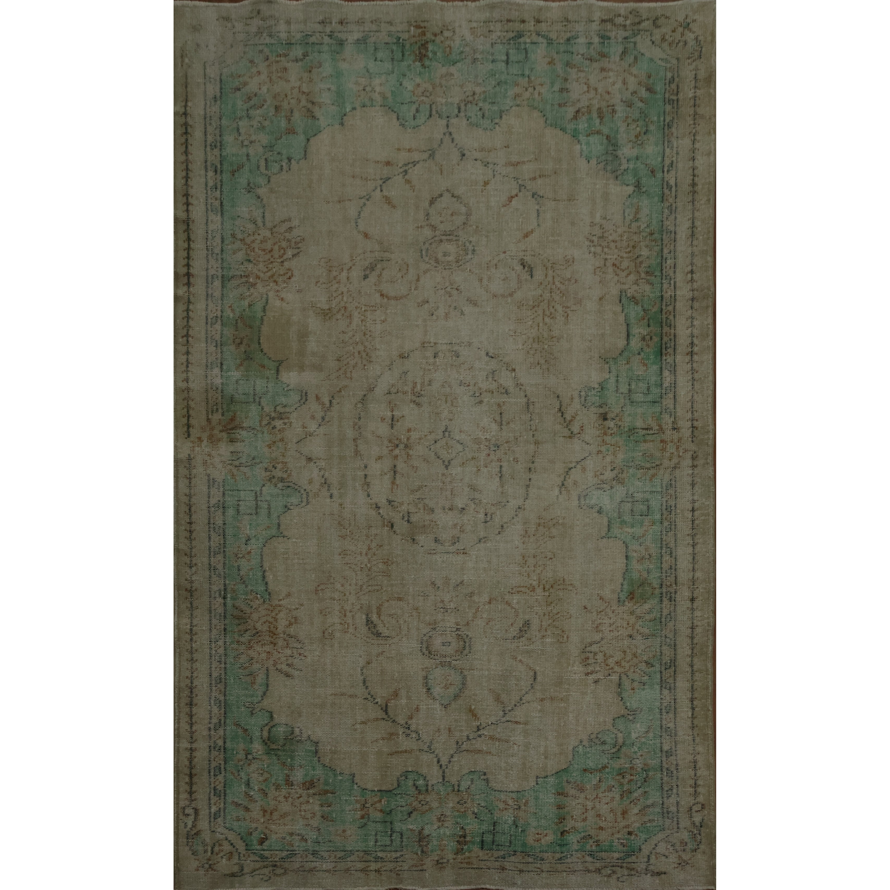 Hand Knotted Oriental 100 Wool Carpet Transitional Floral Beige Ivories Anatolian Area Rug 8 3 X 5 3