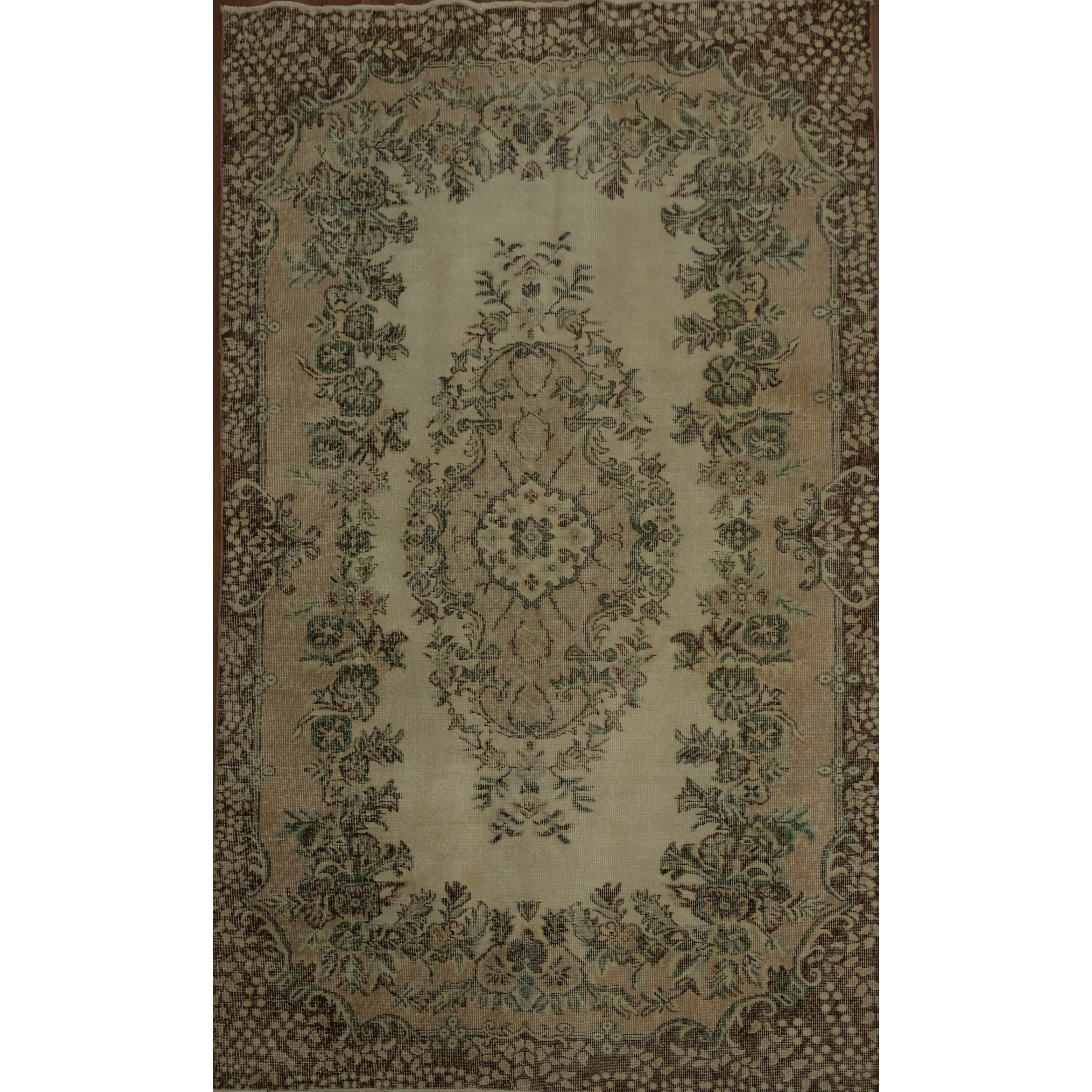 Hand Knotted Oriental 100 Wool Carpet Transitional Floral Beige Ivories Anatolian Area Rug 8 11 X 5 3