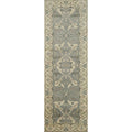 Hand Knotted Oriental 100 Wool Carpet Transitional Floral Blues Runner Rug 7 11 X 2 7