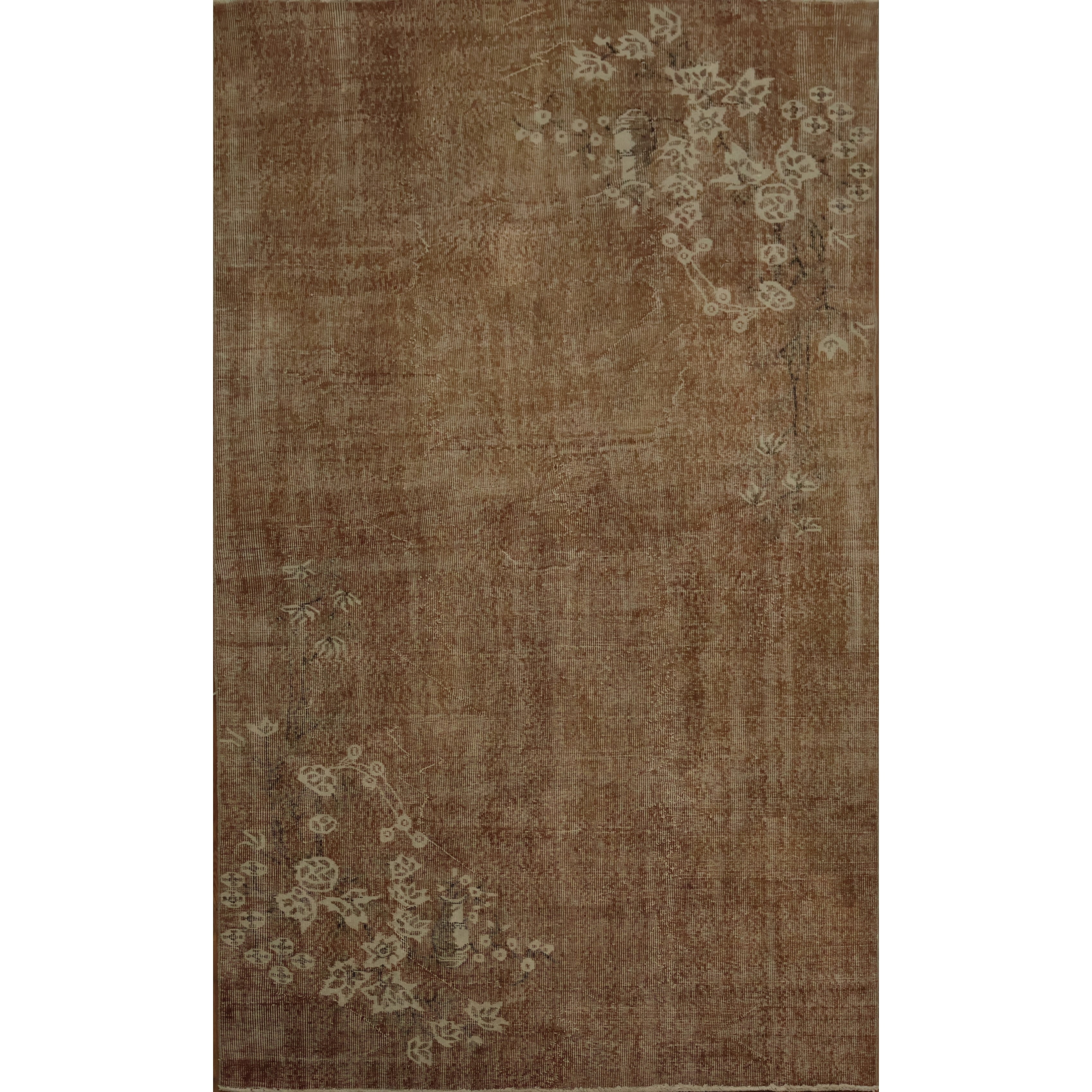 Hand Knotted Oriental 100 Wool Carpet Transitional Floral Brown Anatolian Area Rug 9 3 X 5 4