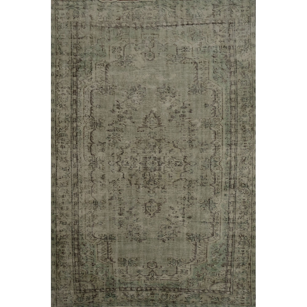 Hand Knotted Oriental 100 Wool Carpet Transitional Floral Green Anatolian Area Rug 9 0 X 5 11