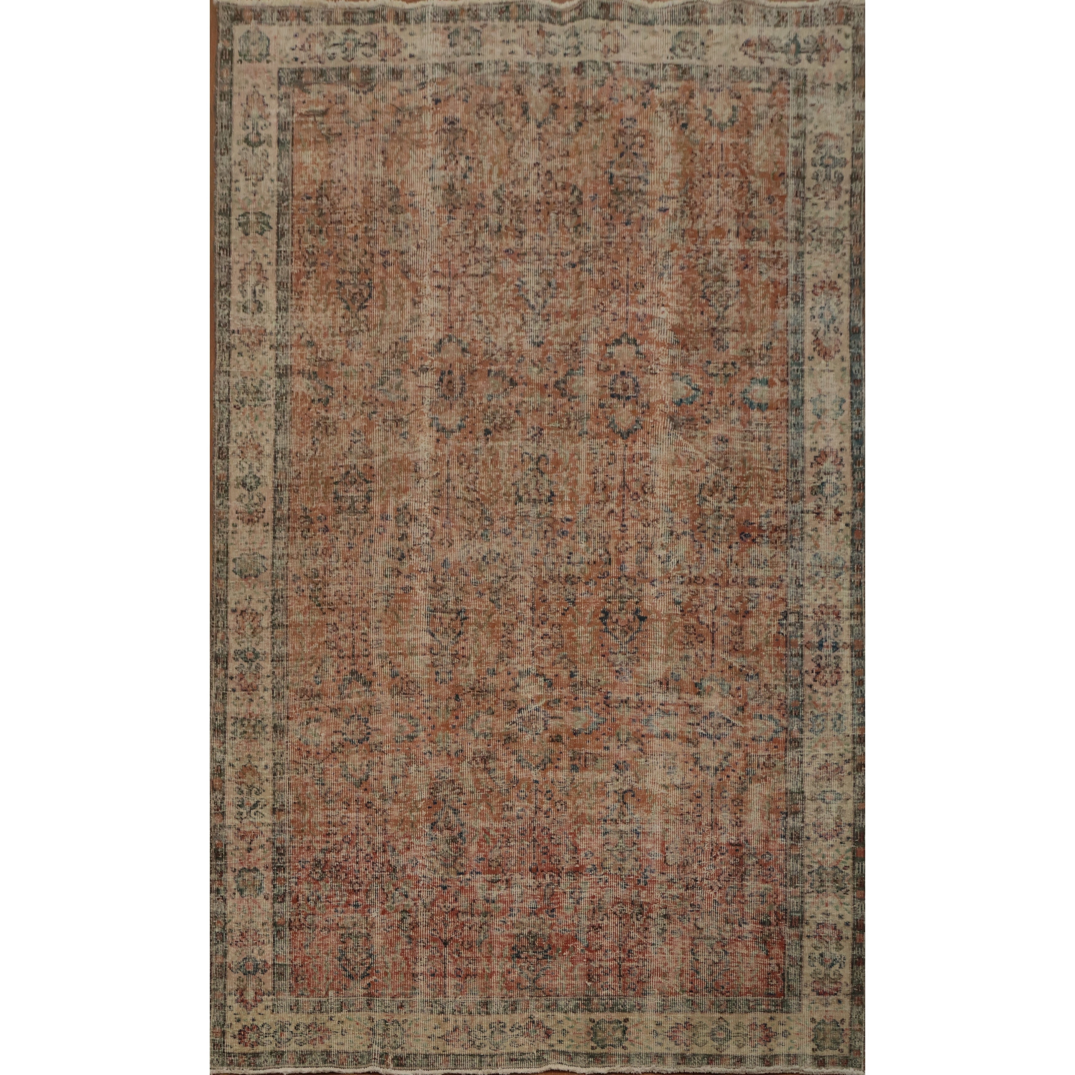 Hand Knotted Oriental 100 Wool Carpet Transitional Floral Oranges Rust Anatolian Area Rug 8 9 X 5 10