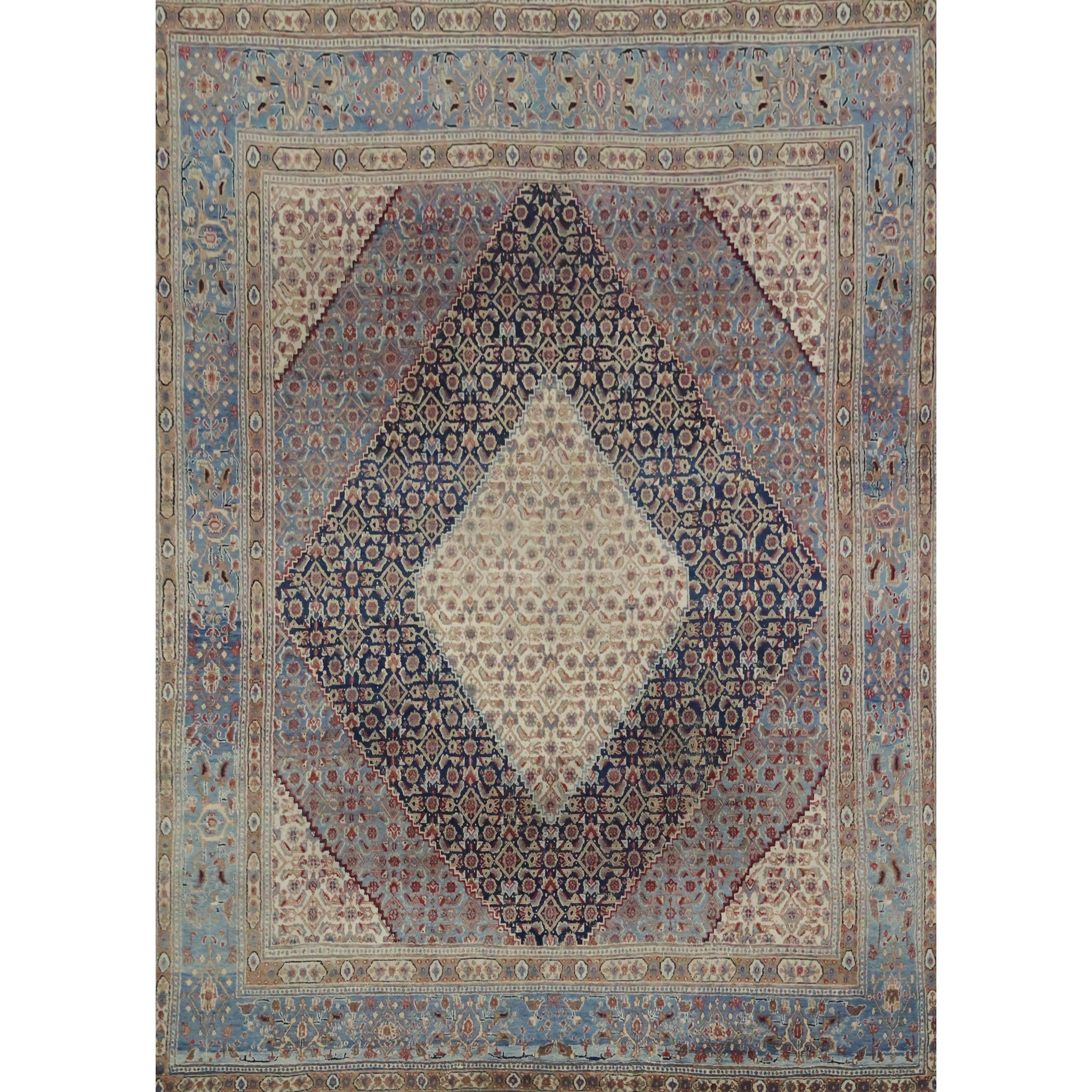 Hand Knotted Oriental 100 Wool Traditional Medallion Navy Blue Blues Mood Rug 10 0 X 7 2